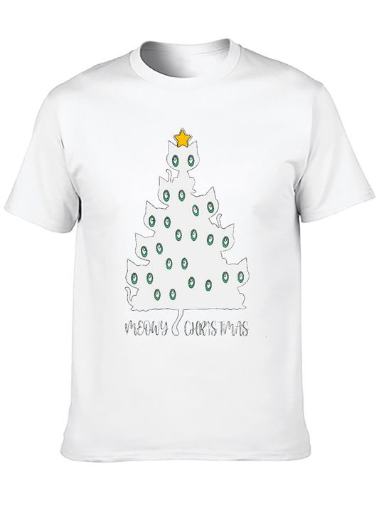Meowy Christmas Cat Tree Graphic Tee