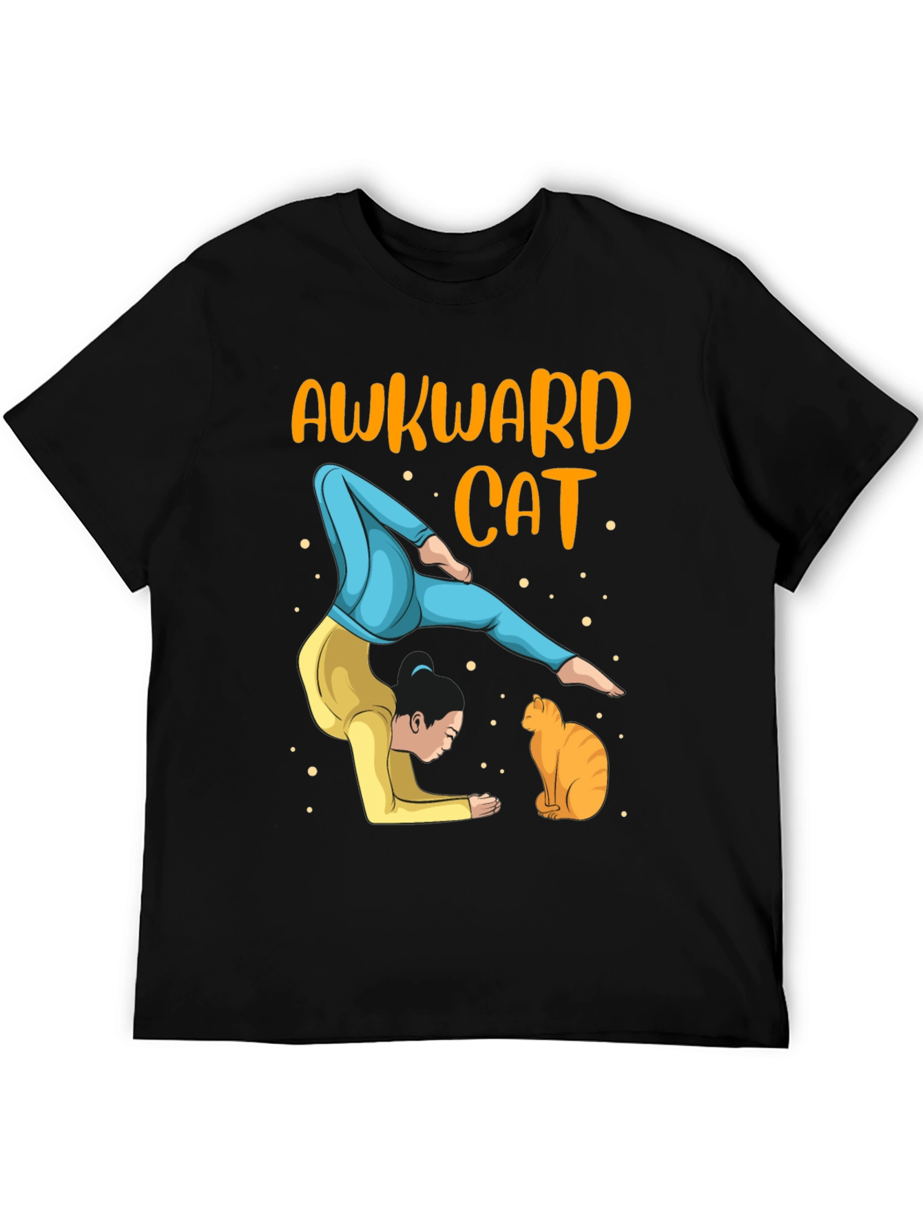 Awkward Cat Yoga T-Shirt - Mens Graphic Tee