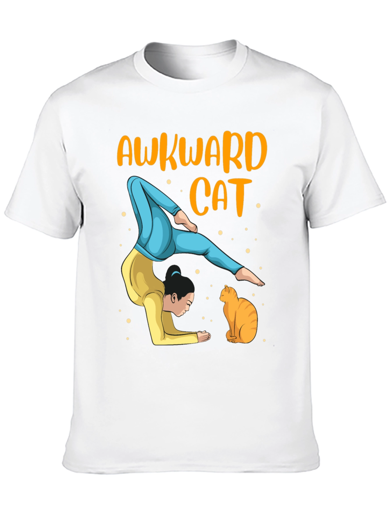 Awkward Cat Yoga T-Shirt - Mens Graphic Tee