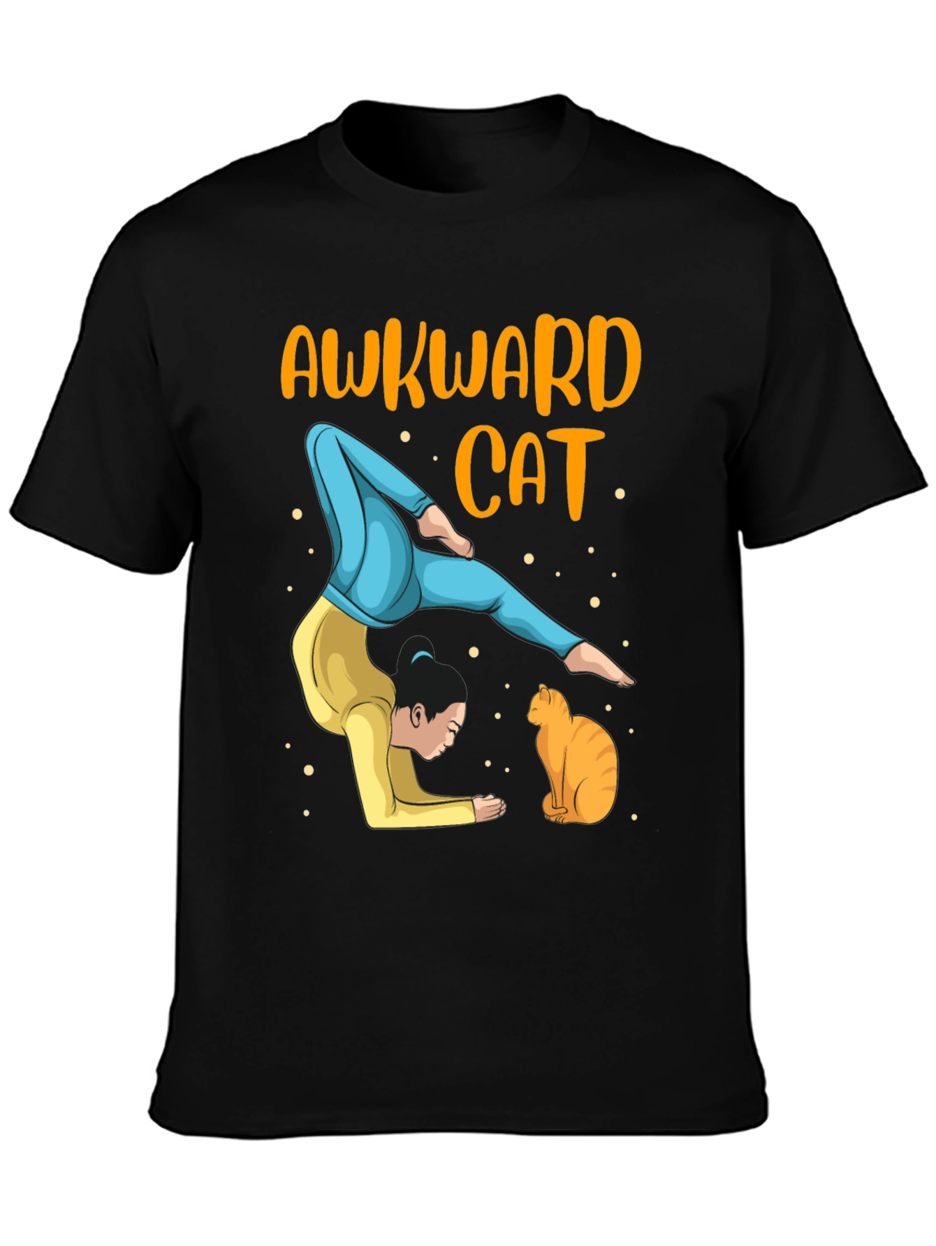 Awkward Cat Yoga T-Shirt - Mens Graphic Tee