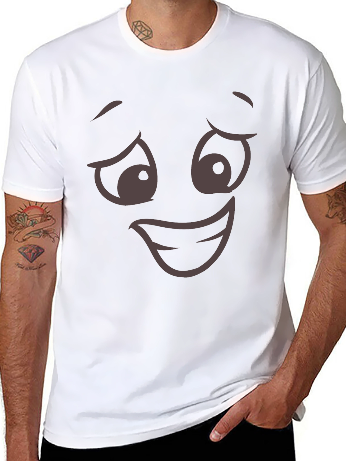 Funny Face Graphic Tee - Unisex Black T-Shirt