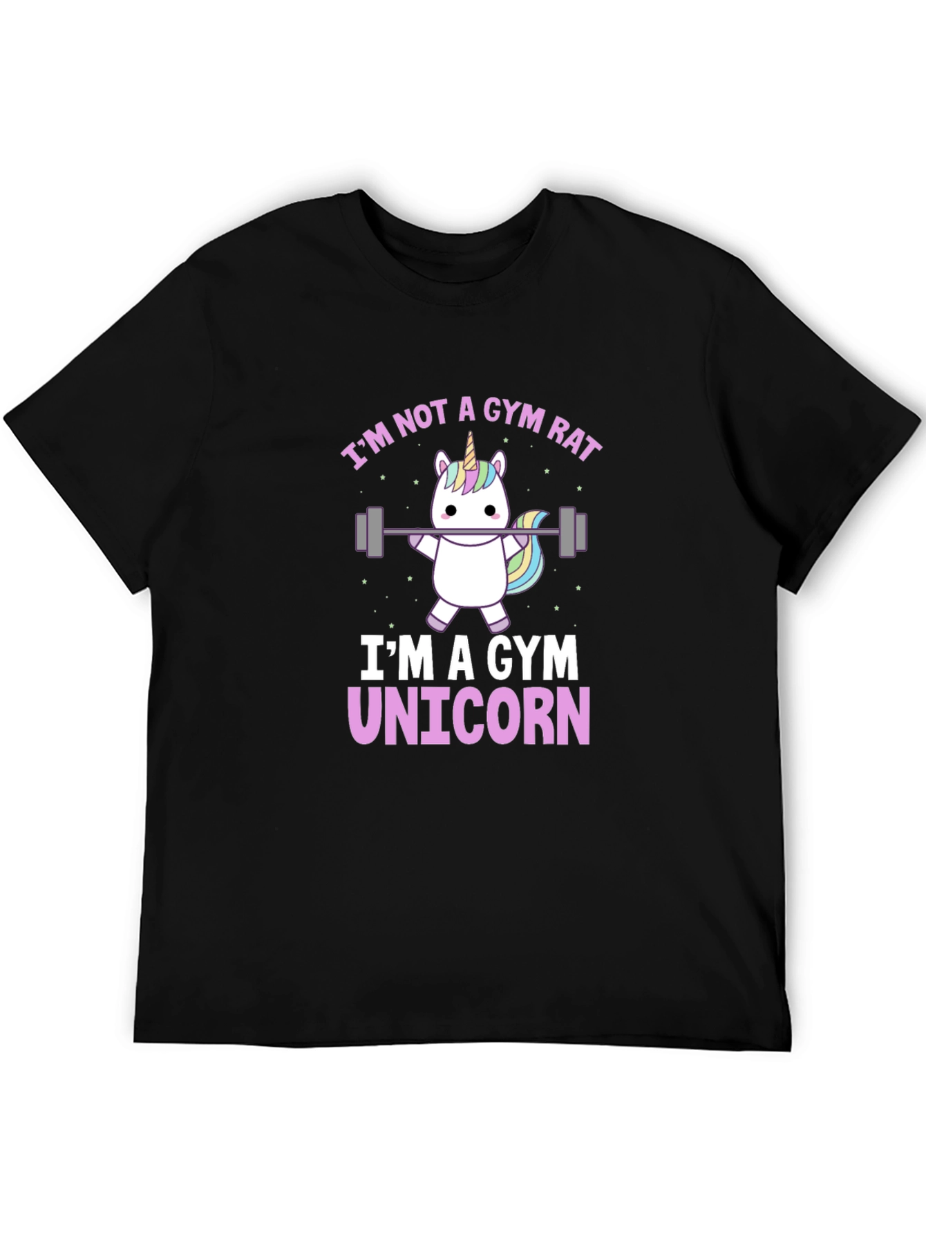 Gym Unicorn Graphic T-Shirt - Black