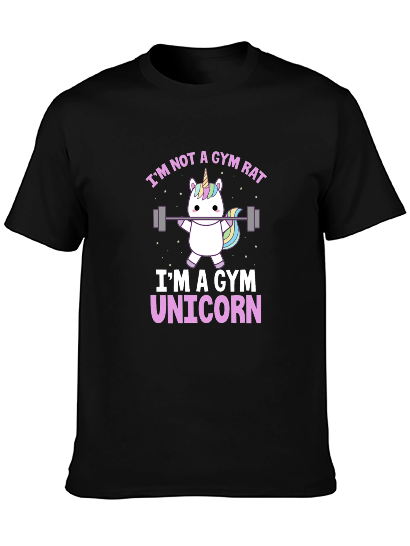 Gym Unicorn Graphic T-Shirt - Black