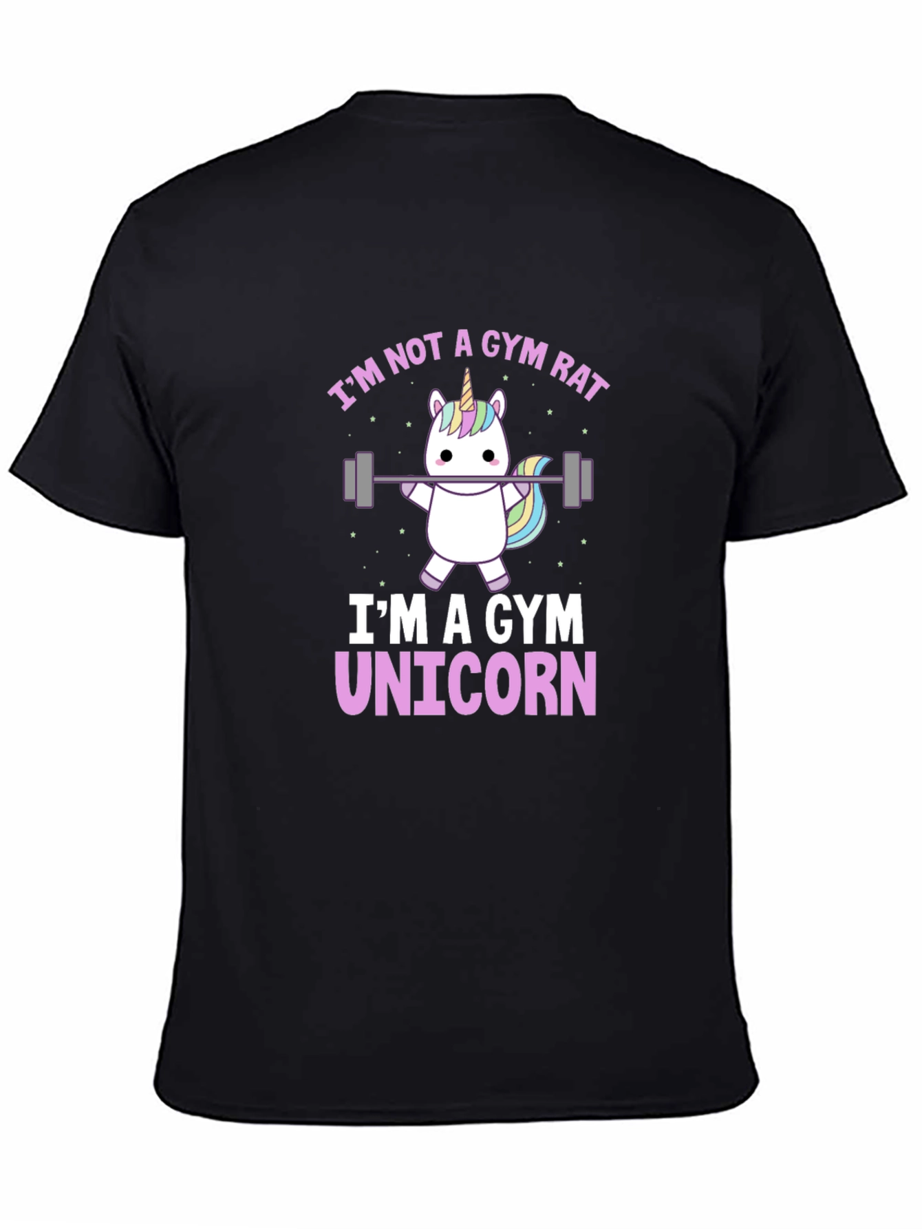 Gym Unicorn Graphic T-Shirt - Black