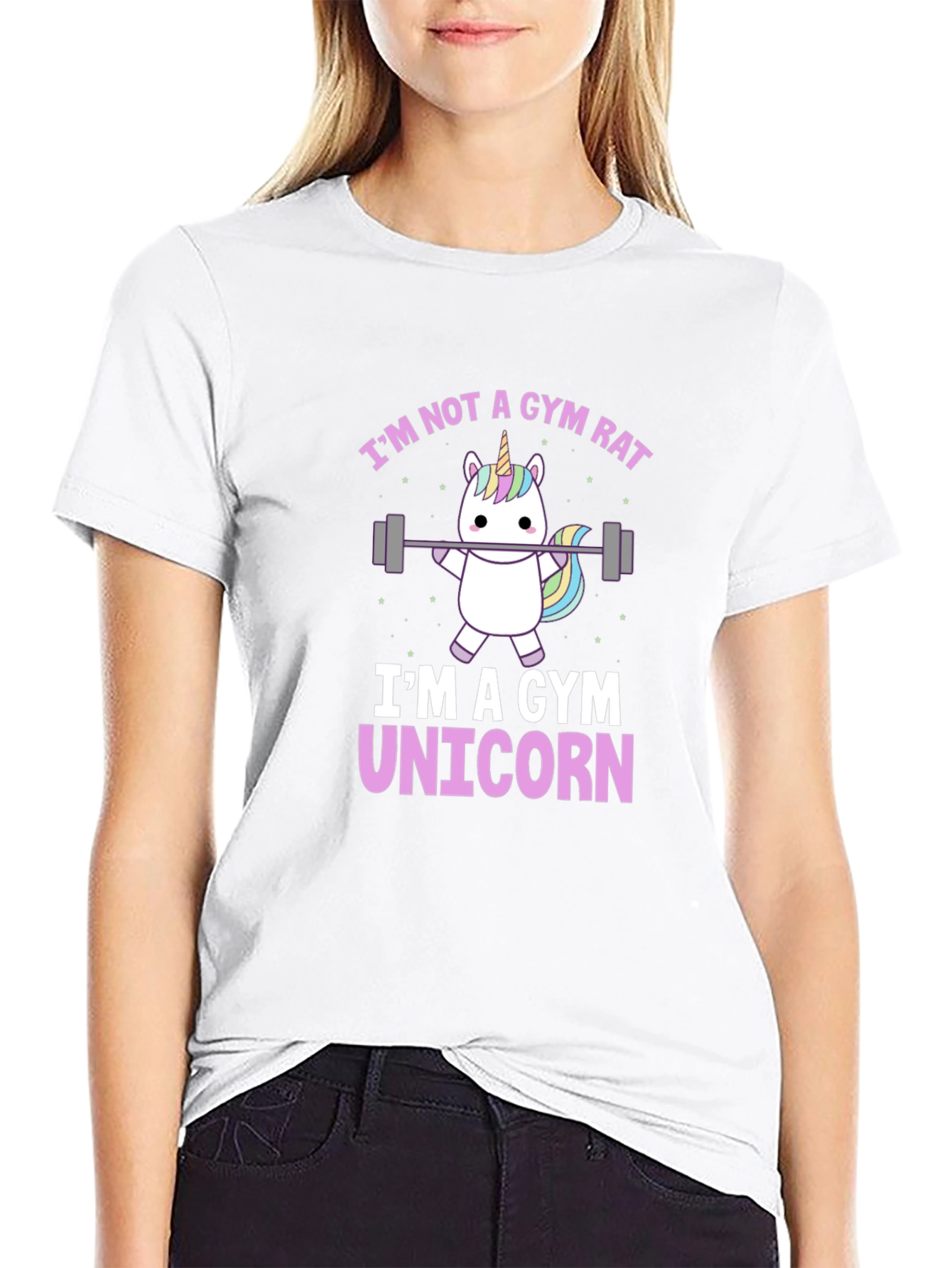Gym Unicorn Graphic T-Shirt - Black