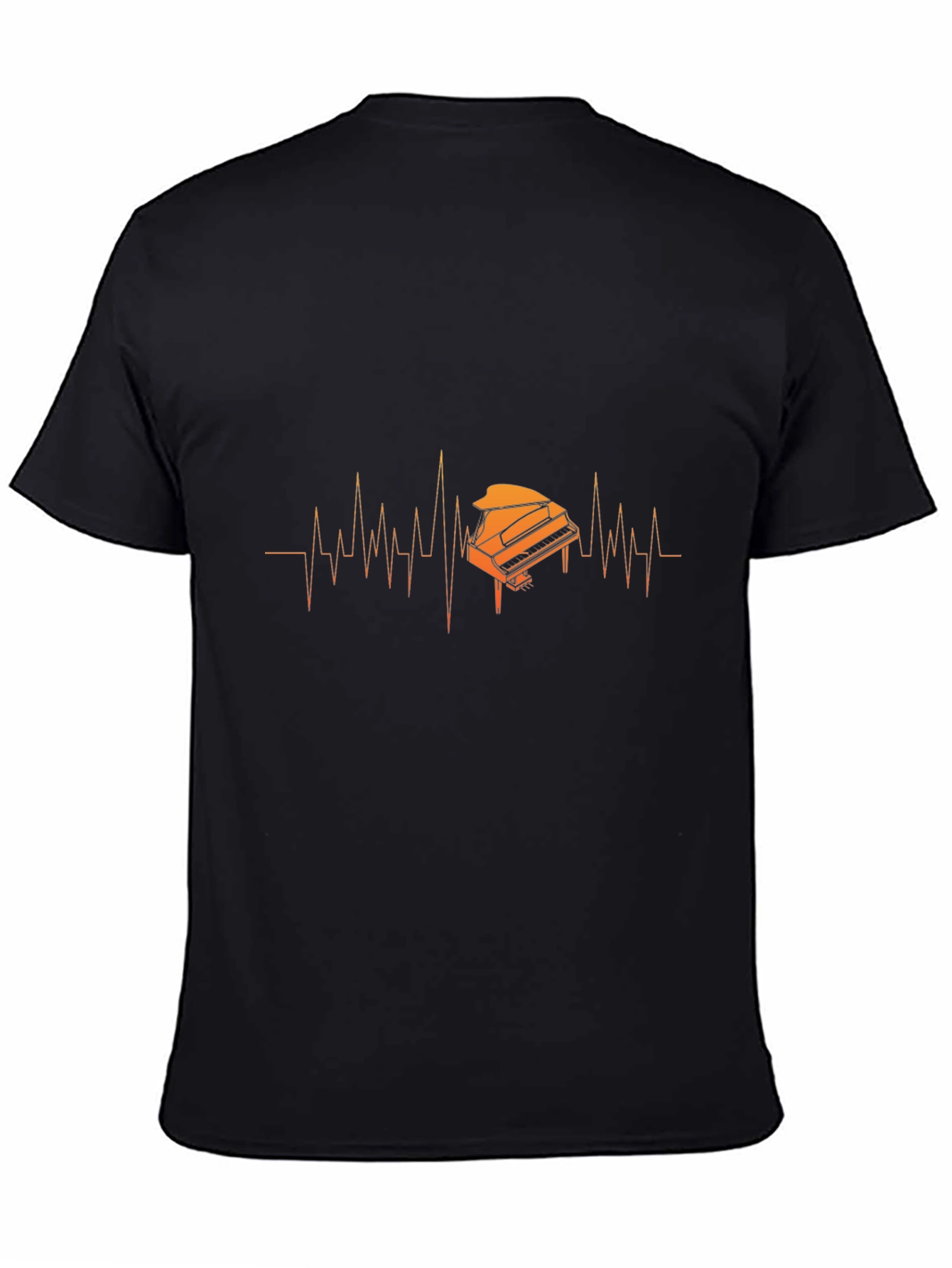 Piano Heartbeat Graphic T-Shirt - Music Lover Tee