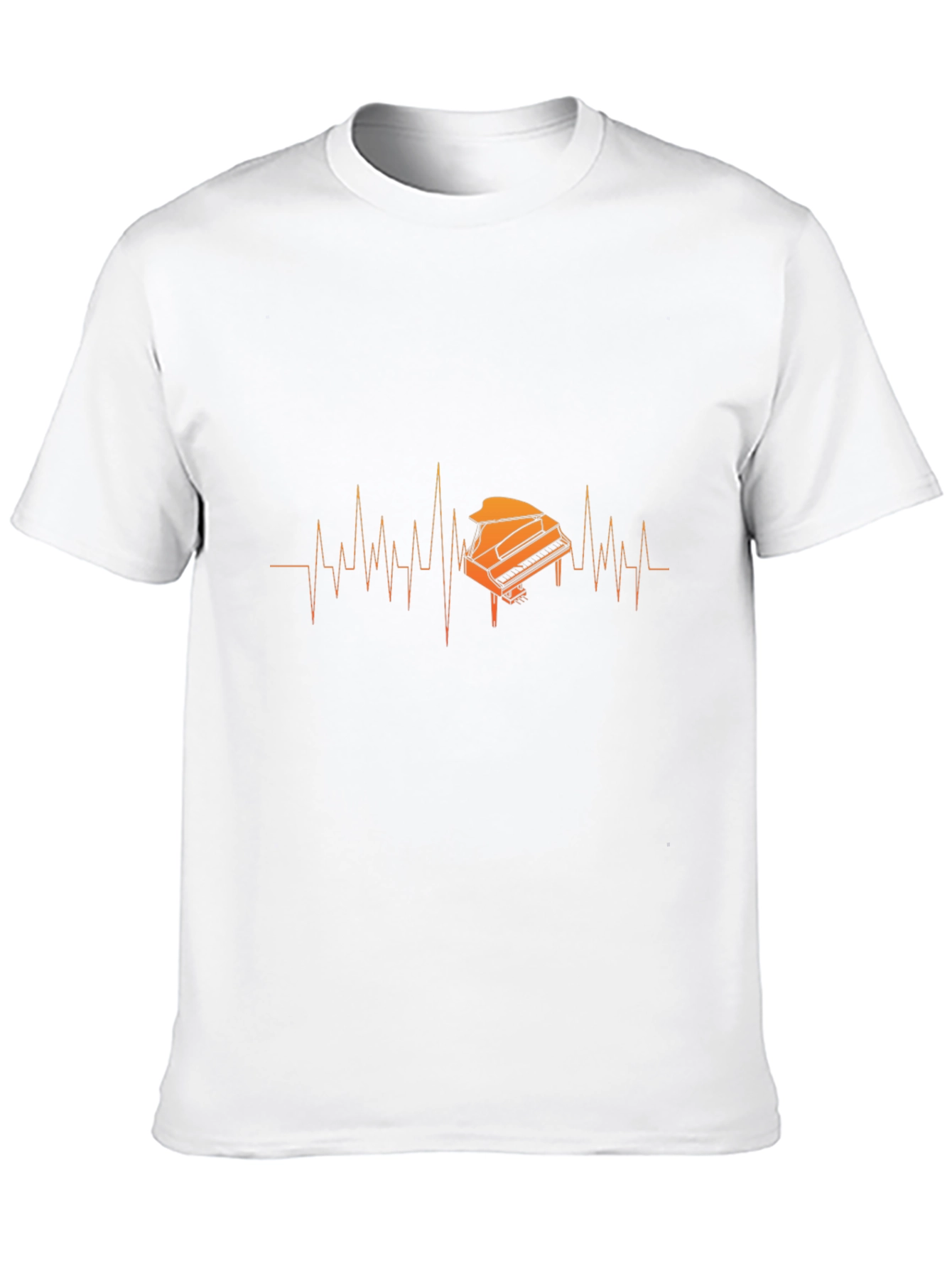 Piano Heartbeat Graphic T-Shirt - Music Lover Tee