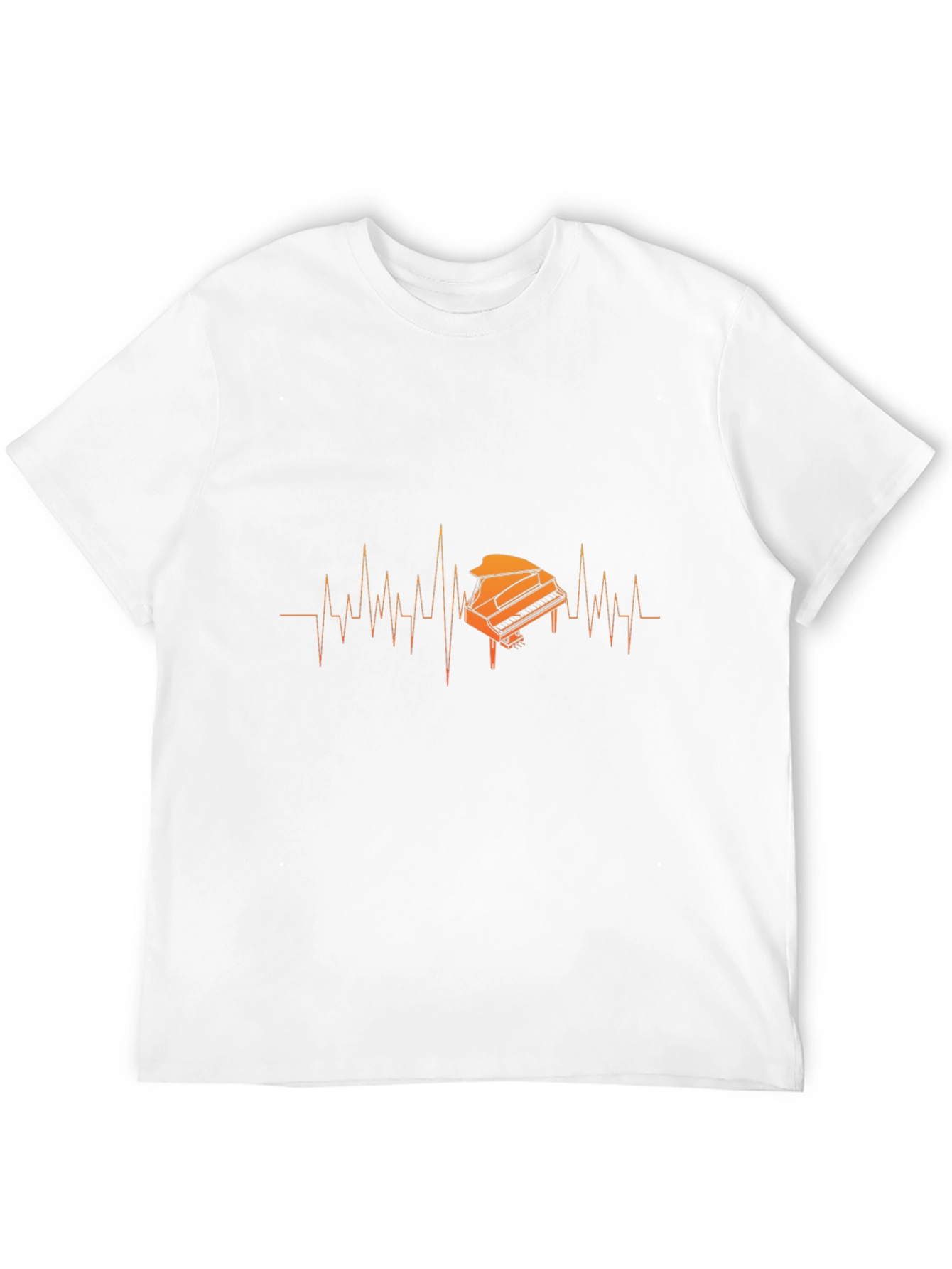 Piano Heartbeat Graphic T-Shirt - Music Lover Tee