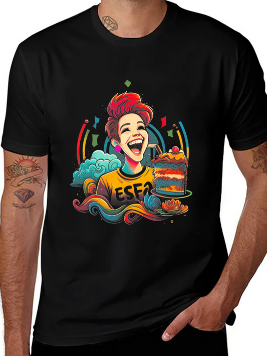 Cartoon Birthday T-Shirt: Fun Colorful Graphic Tee