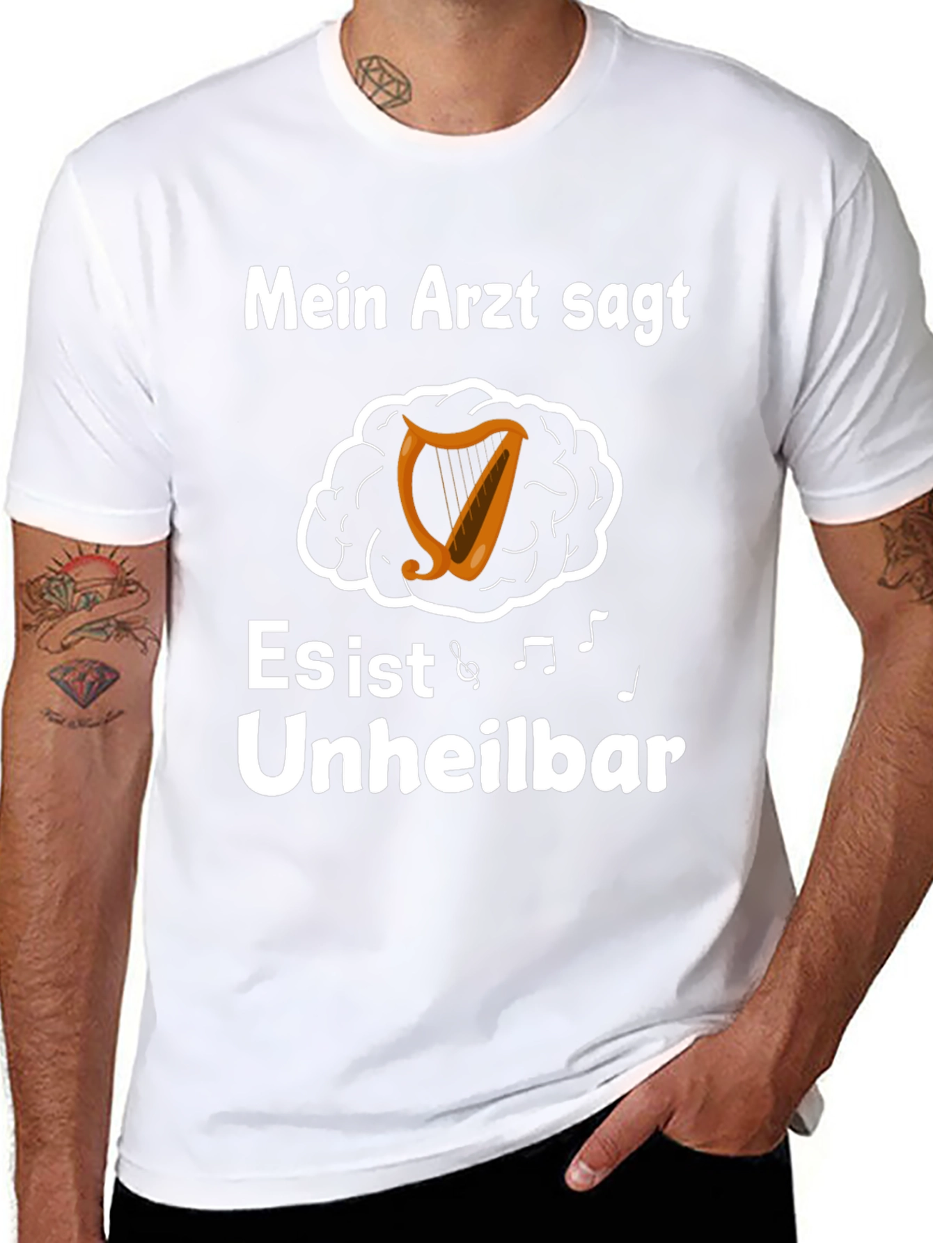 Mein Arzt Sagt T-Shirt Unheilbar Music Harp