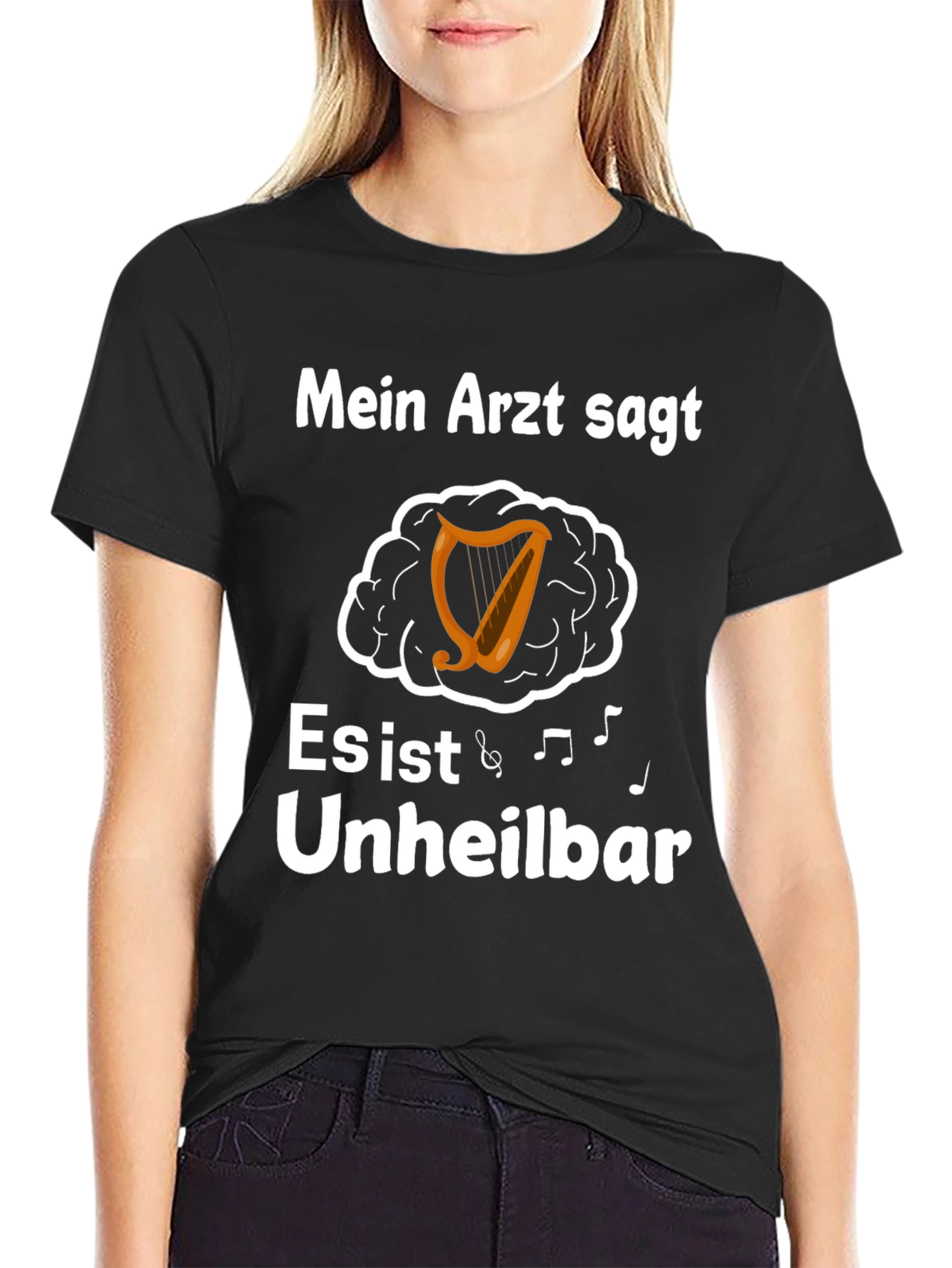 Mein Arzt Sagt T-Shirt Unheilbar Music Harp