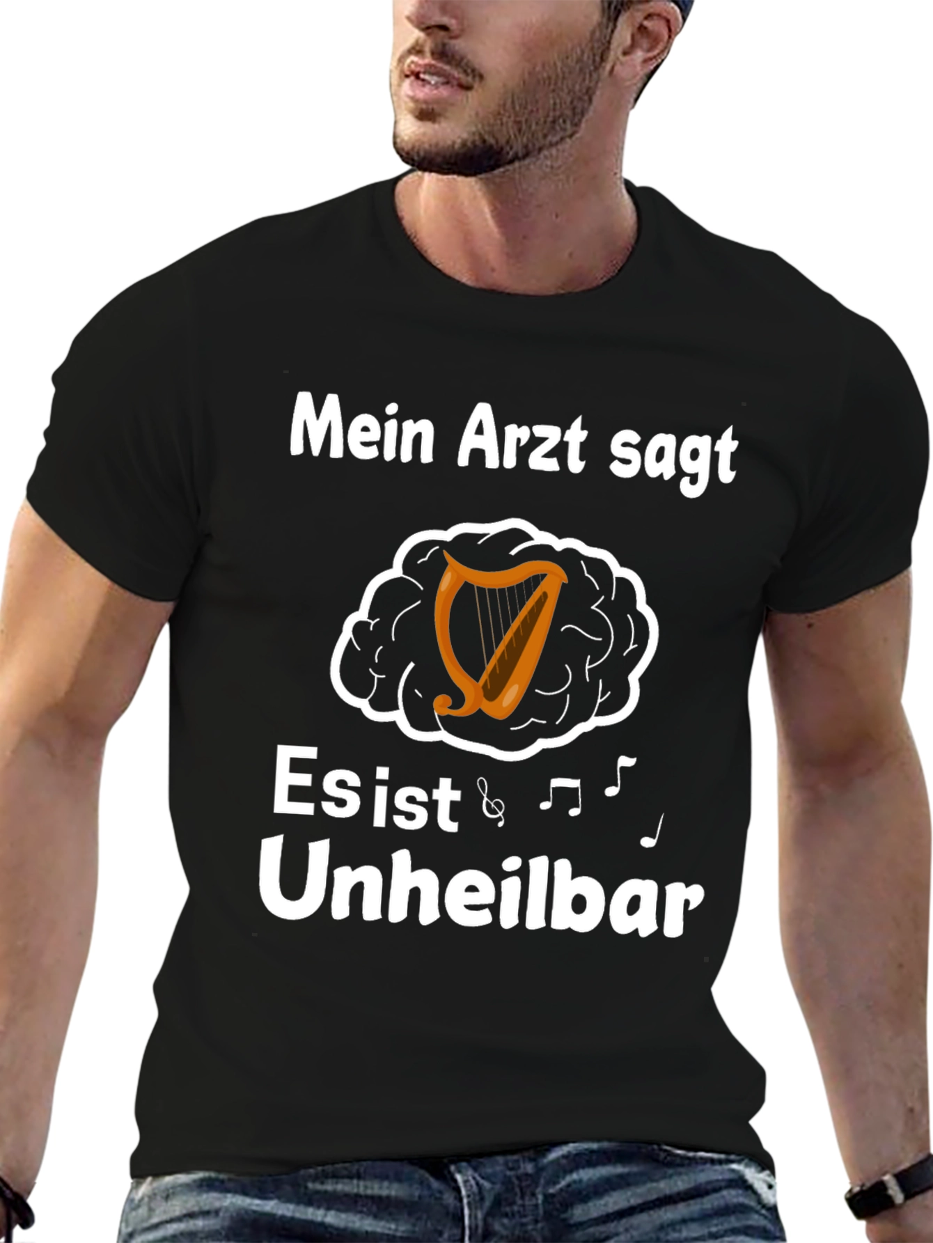 Mein Arzt Sagt T-Shirt Unheilbar Music Harp