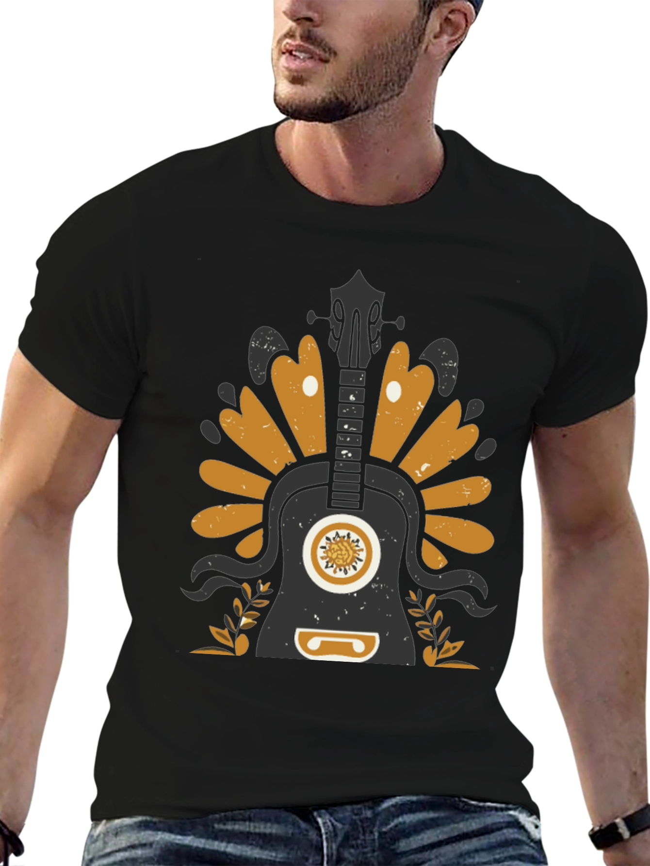 Guitar Graphic T-Shirt - Black