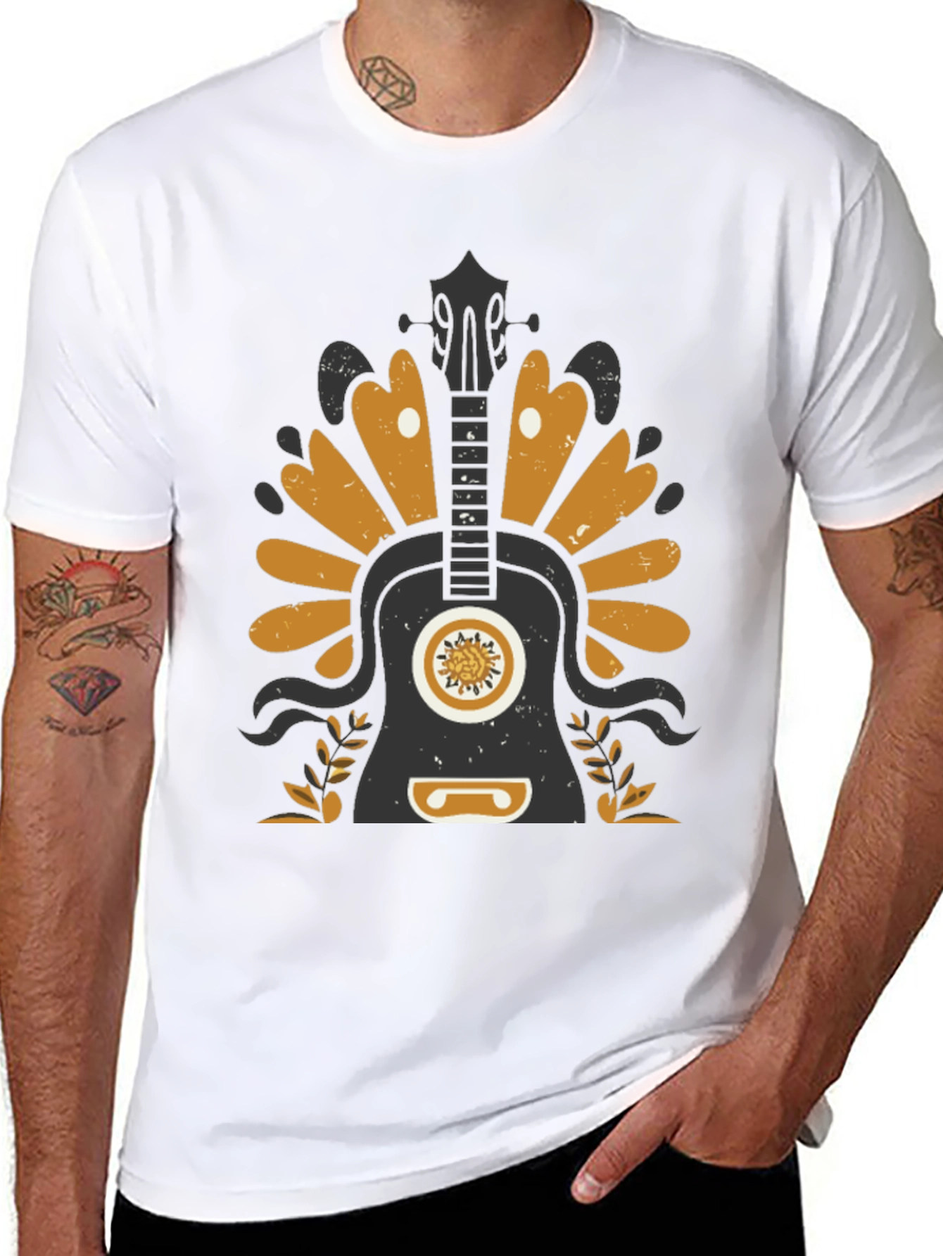 Guitar Graphic T-Shirt - Black