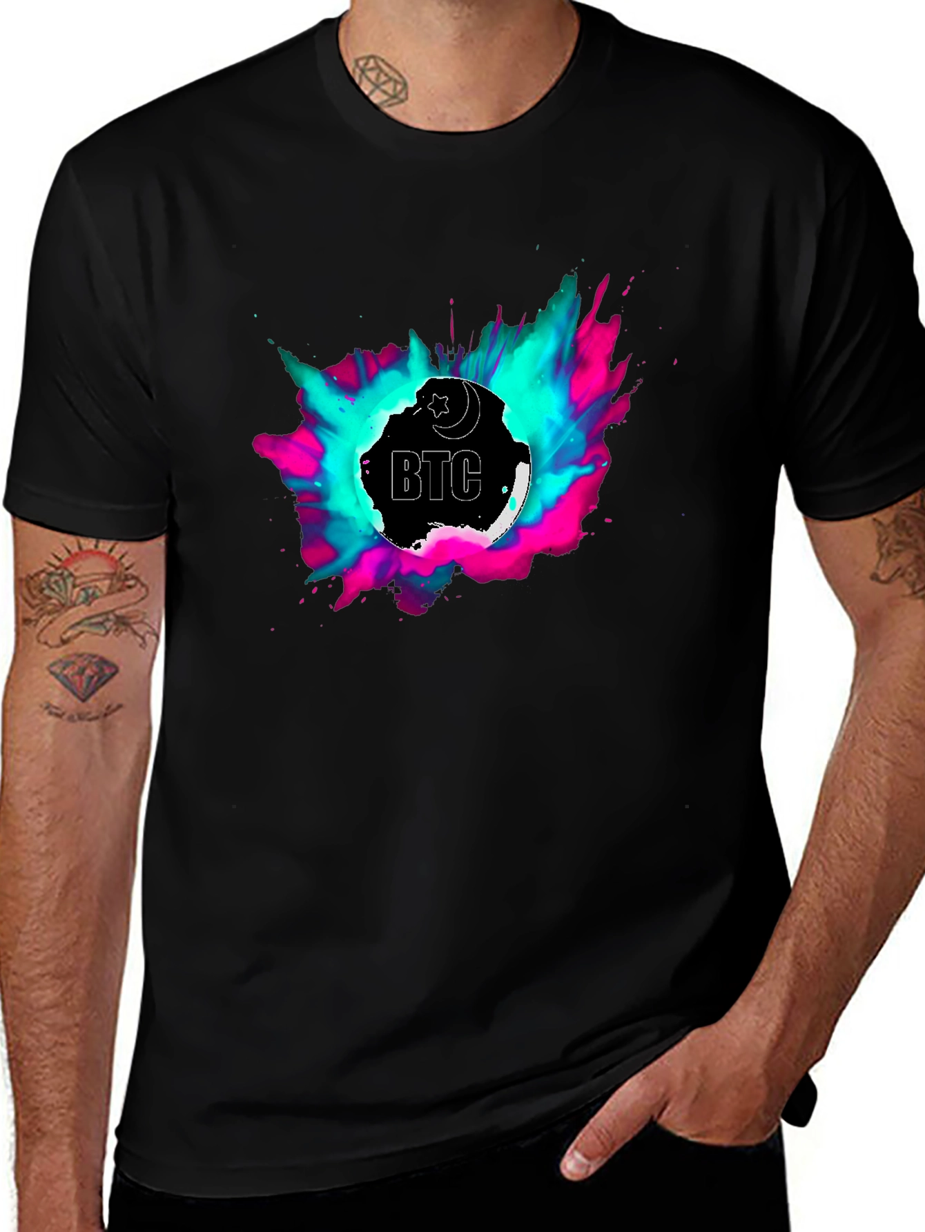 BTC T-Shirt - Crescent Moon Crypto Tee