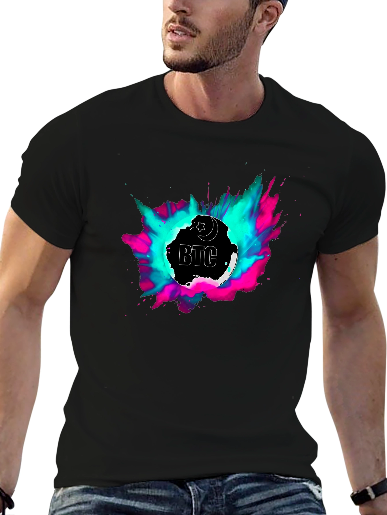 BTC T-Shirt - Crescent Moon Crypto Tee