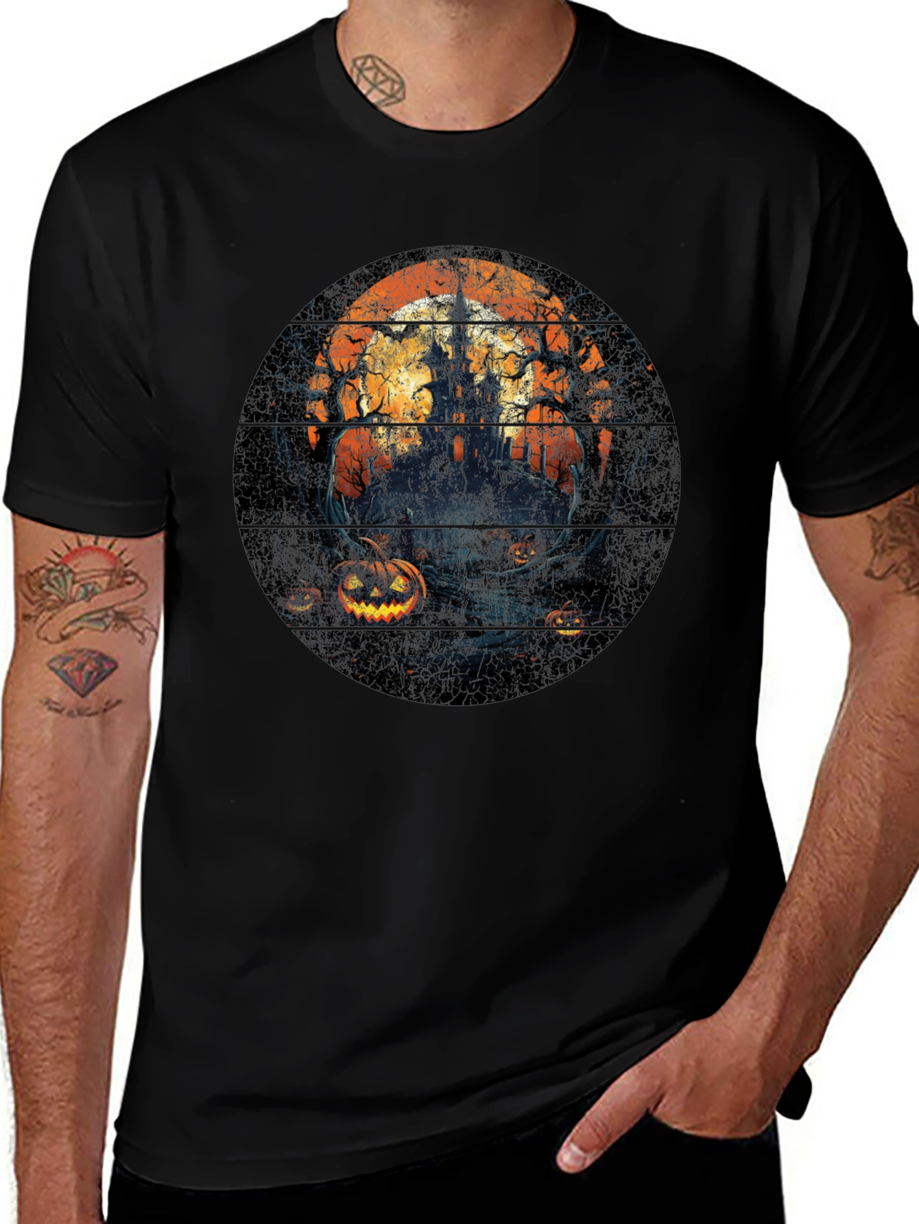 Halloween Castle T-Shirt - Spooky Season Style