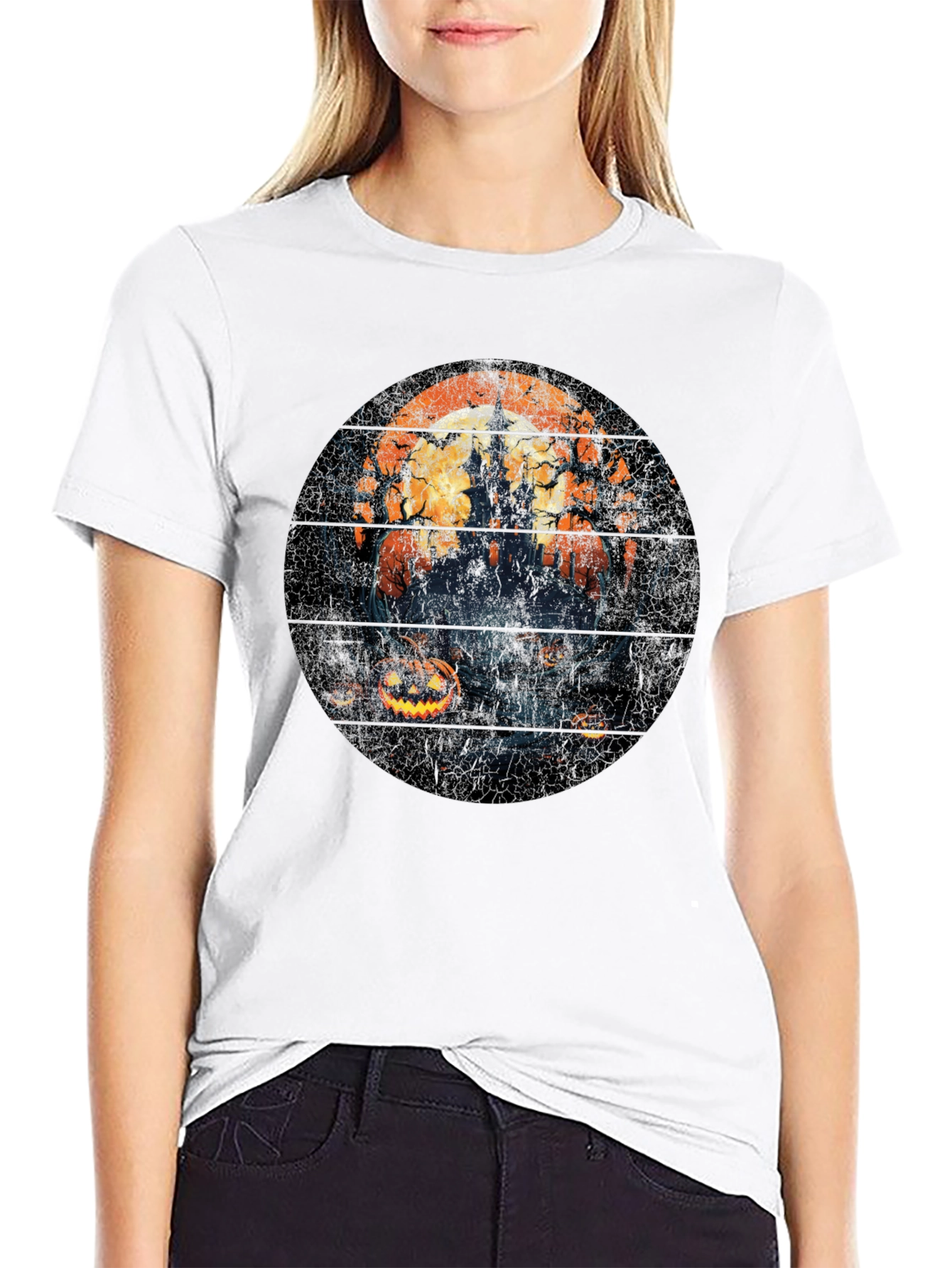 Halloween Castle T-Shirt - Spooky Season Style