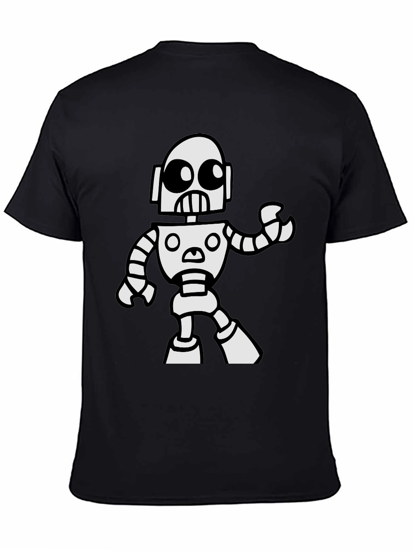 Robot Graphic T-Shirt - Black Cotton Tee