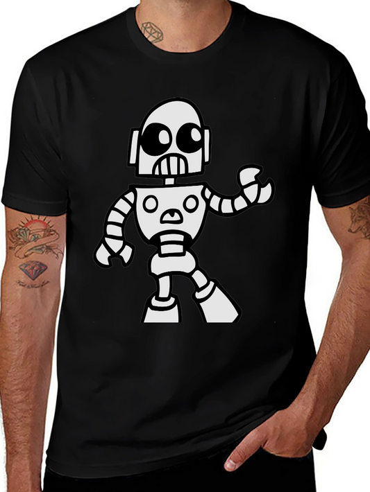 Robot Graphic T-Shirt - Black Cotton Tee