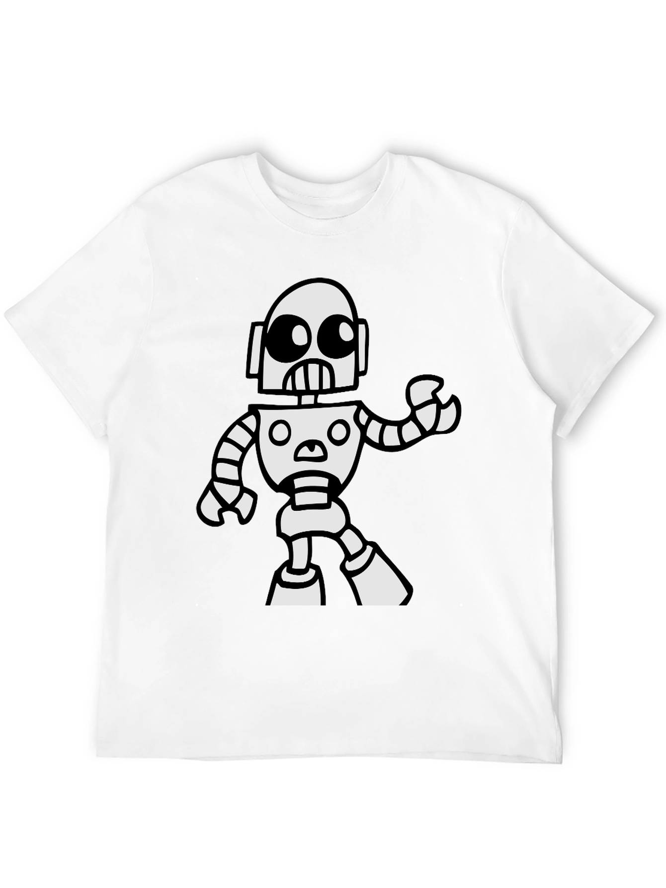 Robot Graphic T-Shirt - Black Cotton Tee