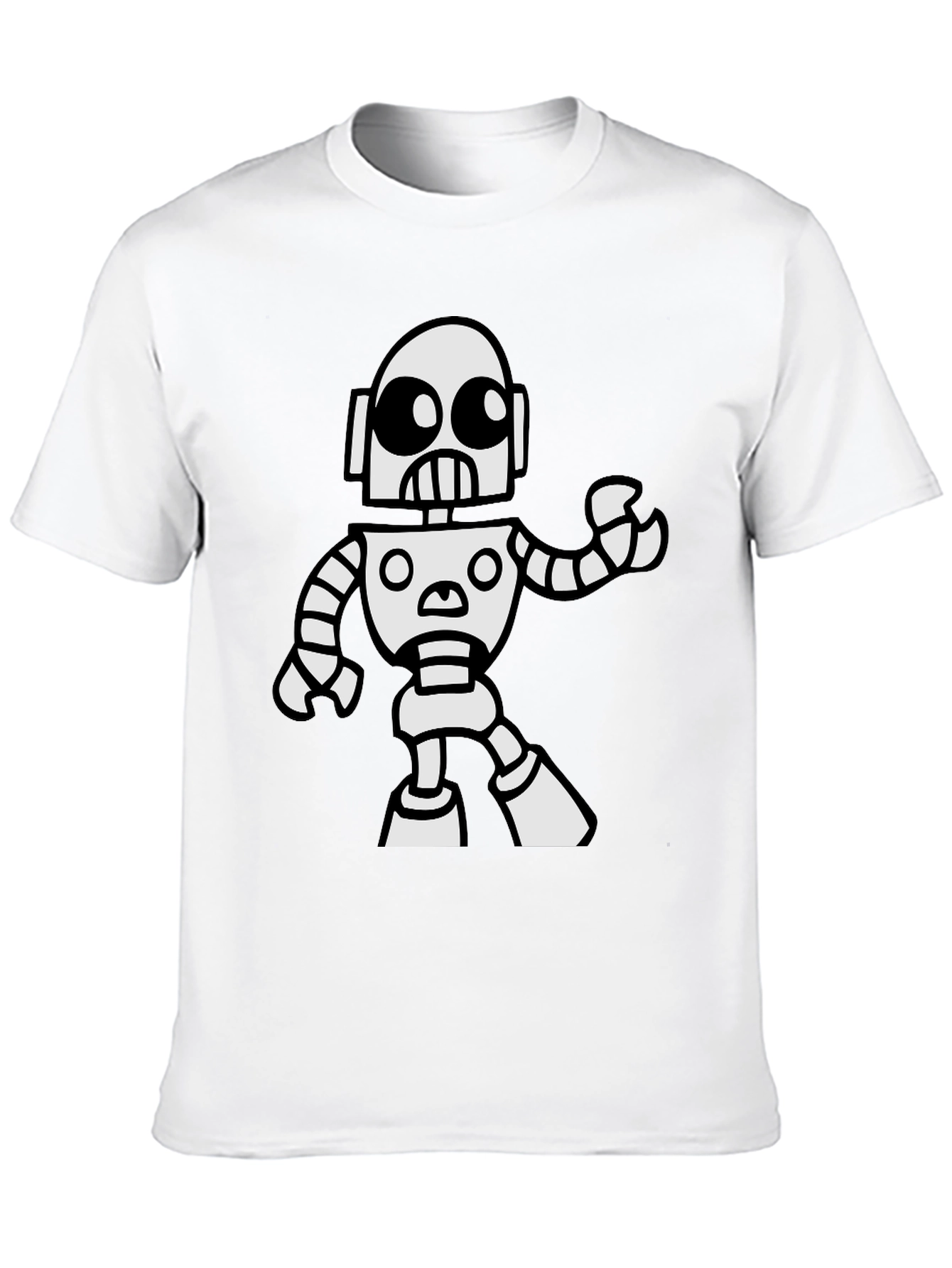 Robot Graphic T-Shirt - Black Cotton Tee