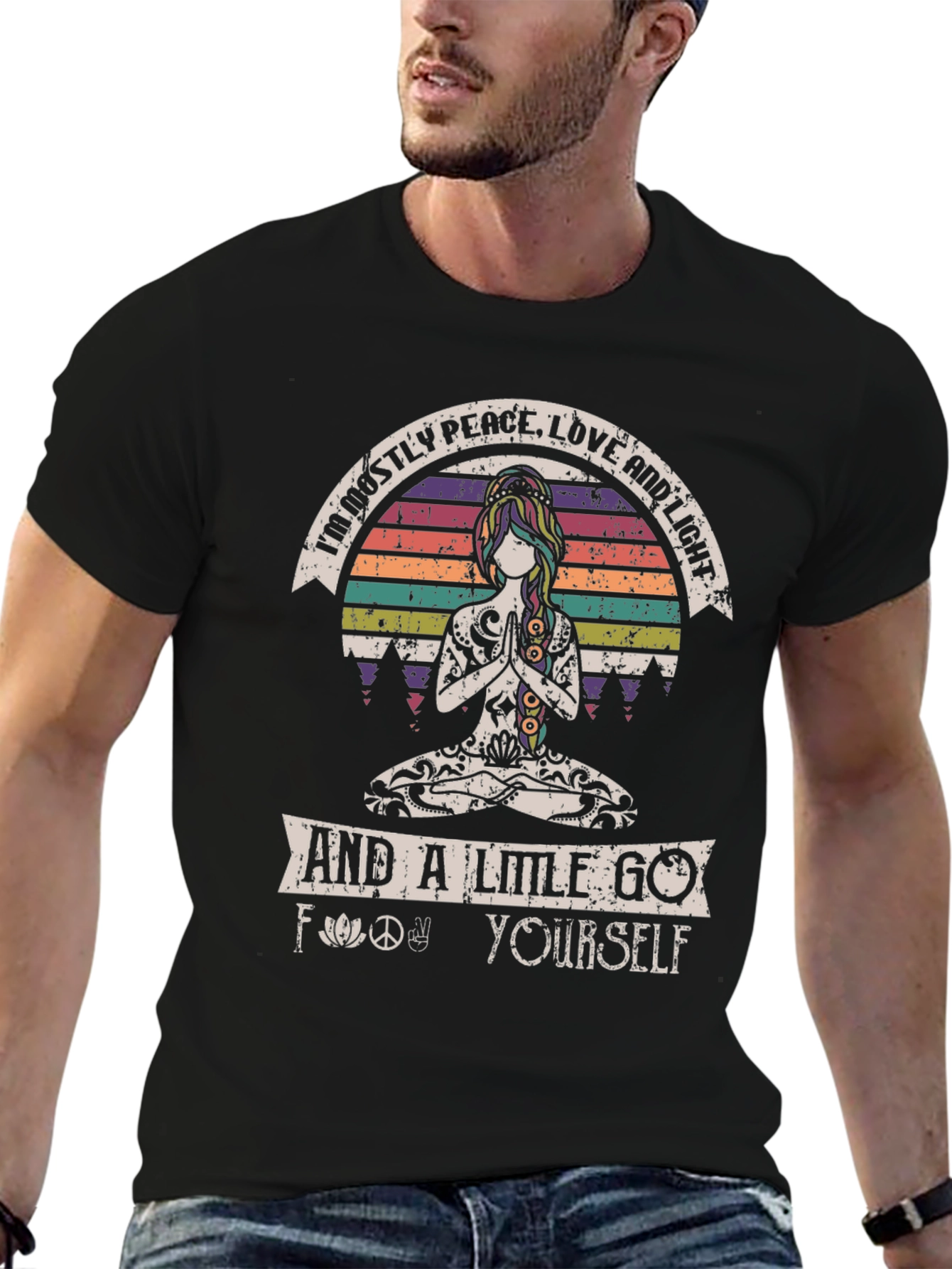 Peace Love and Light Graphic T-Shirt - Relaxed Fit