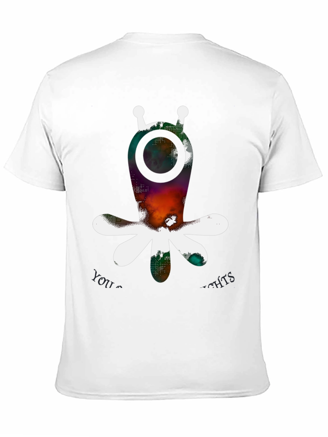 Abstract Alien Graphic Print Black T-Shirt