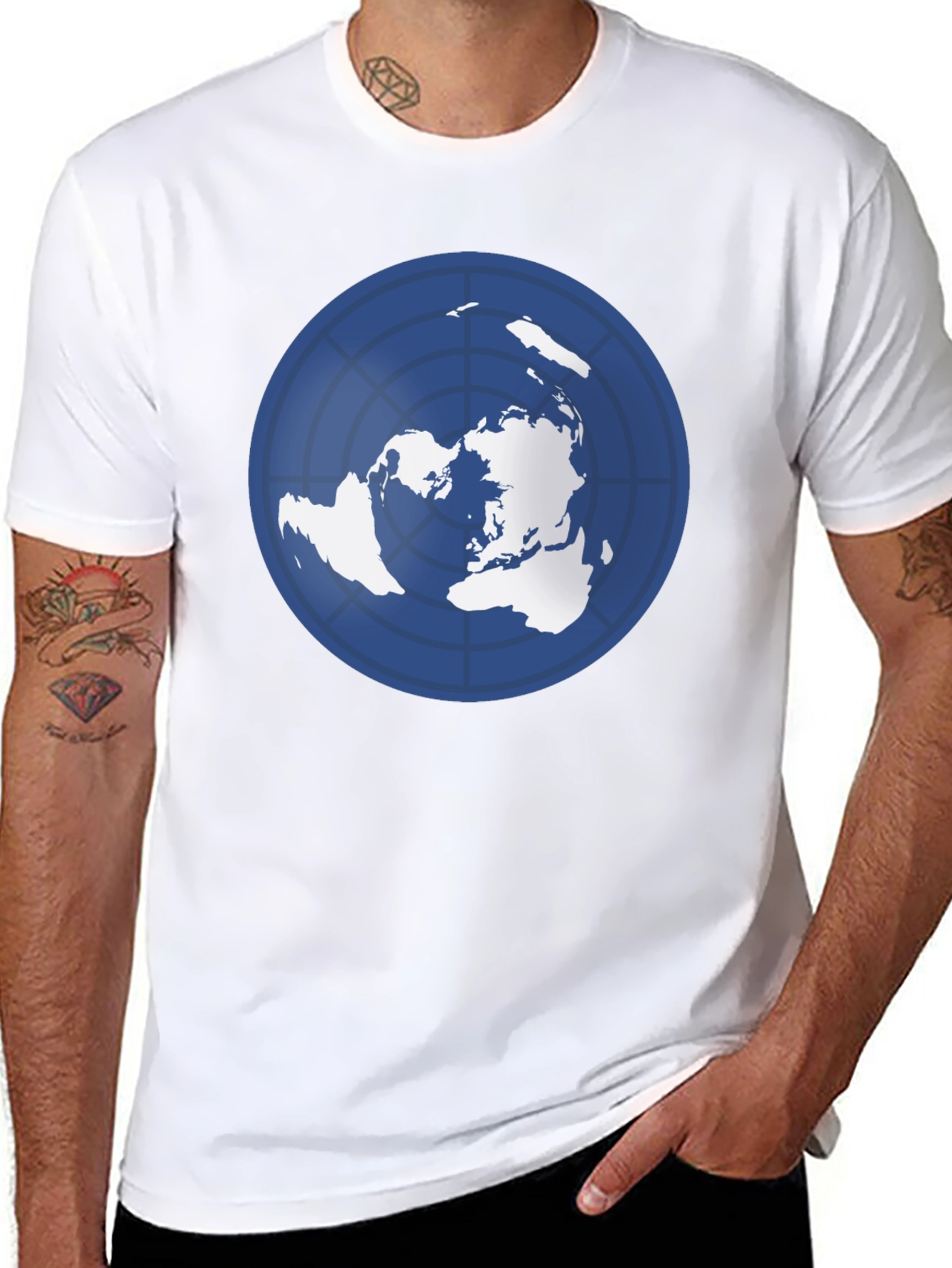 Flat Earth Map T-Shirt - Unique Design