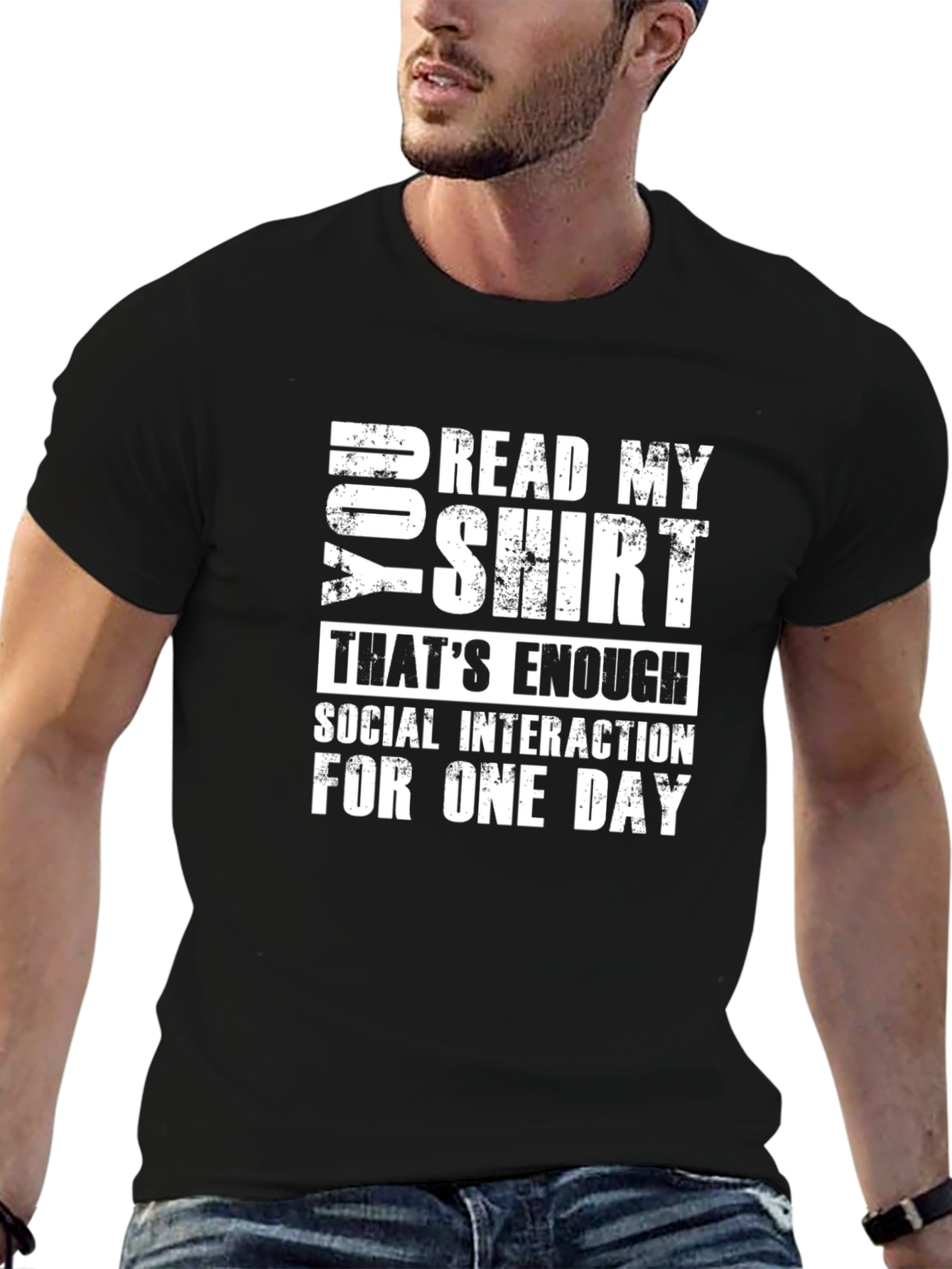 Funny Socially Awkward T-Shirt: Read My Shirt Graphic Tee