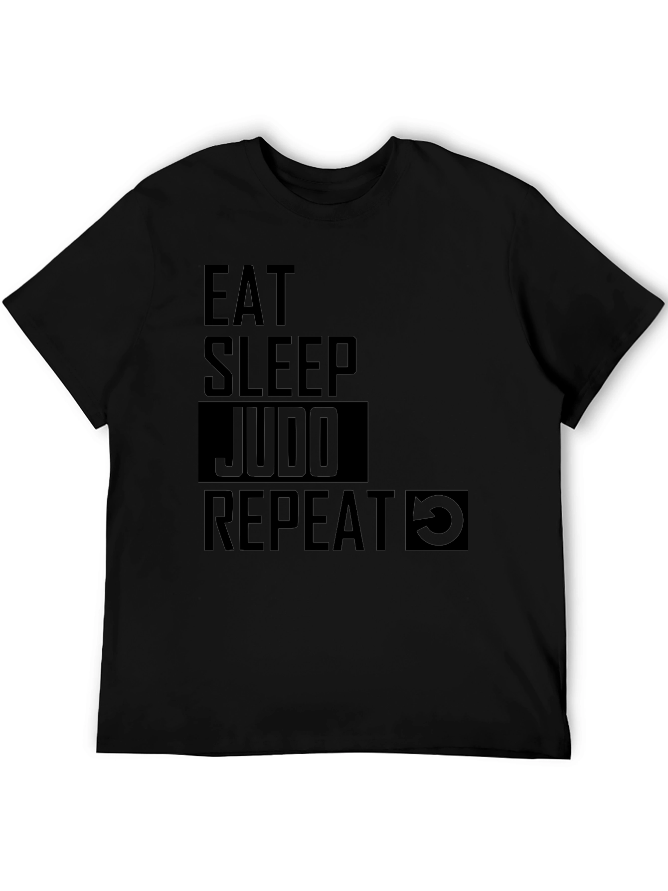 Eat Sleep Judo Repeat - Black Graphic T-Shirt