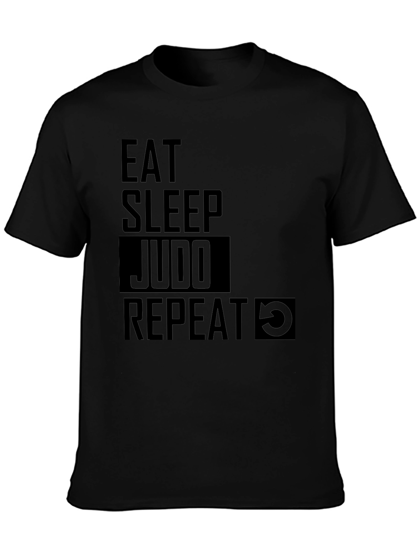 Eat Sleep Judo Repeat - Black Graphic T-Shirt