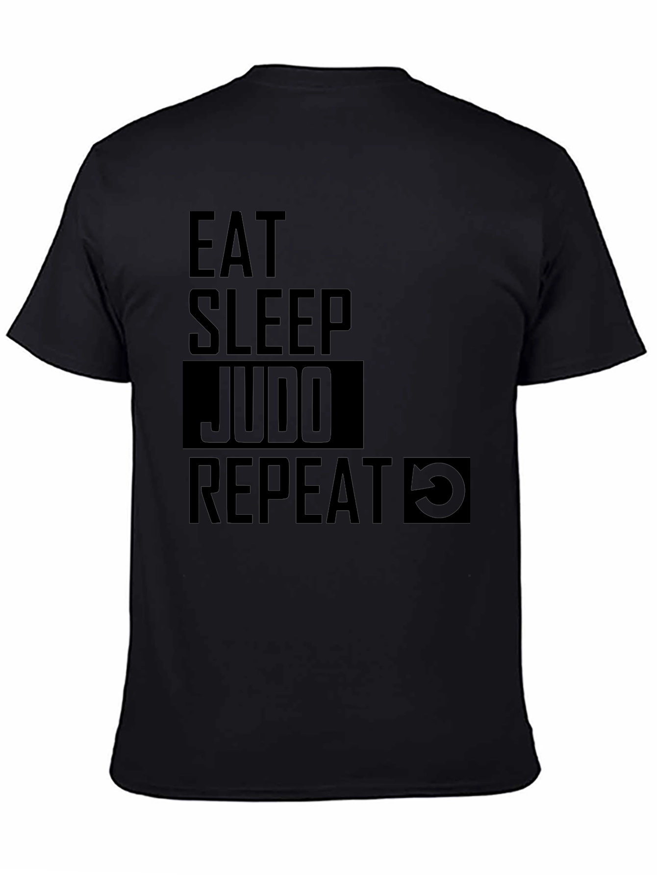 Eat Sleep Judo Repeat - Black Graphic T-Shirt
