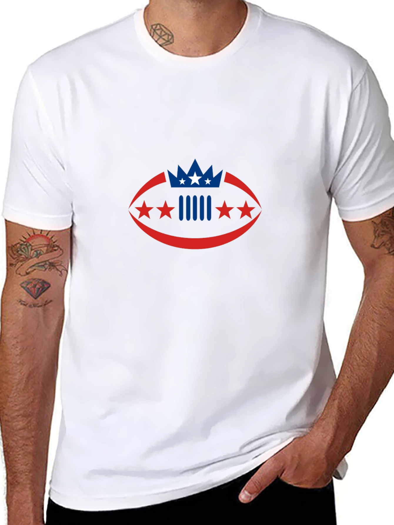 Patriotic Football Graphic T-Shirt