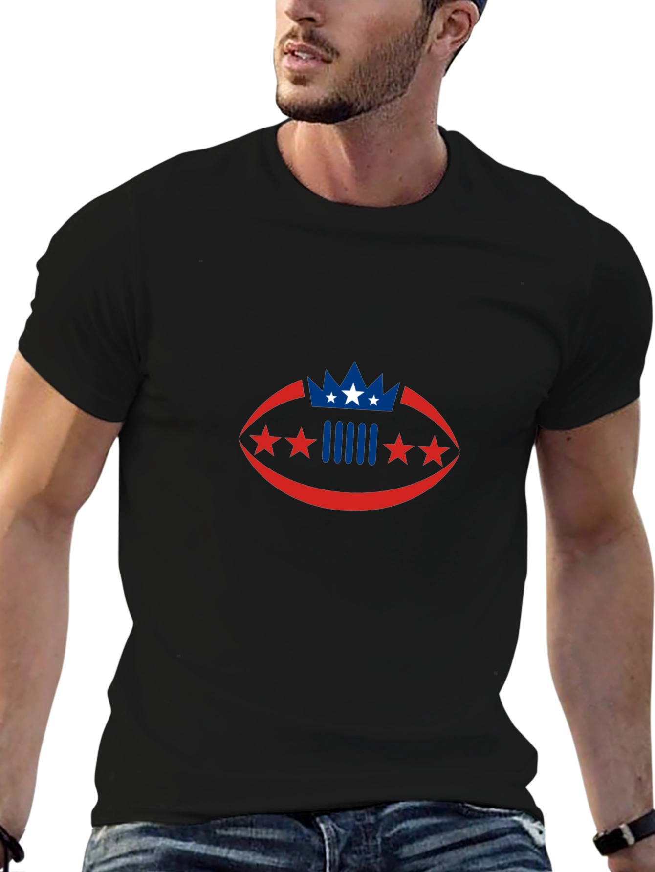 Patriotic Football Graphic T-Shirt