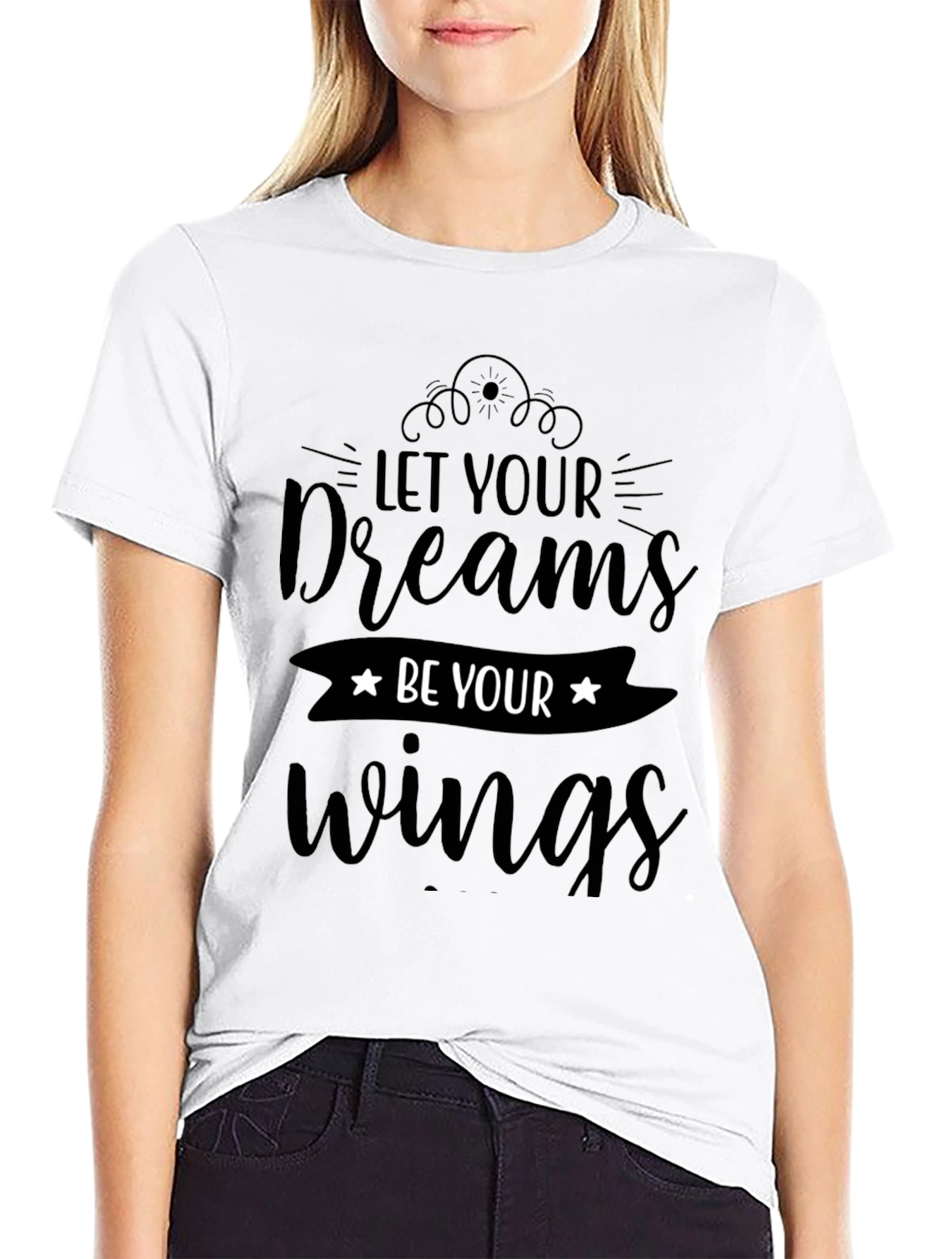 Dream Wings Graphic Tee - Inspiring Black T-Shirt