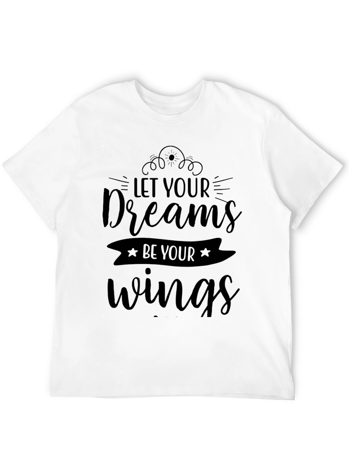 Dream Wings Graphic Tee - Inspiring Black T-Shirt