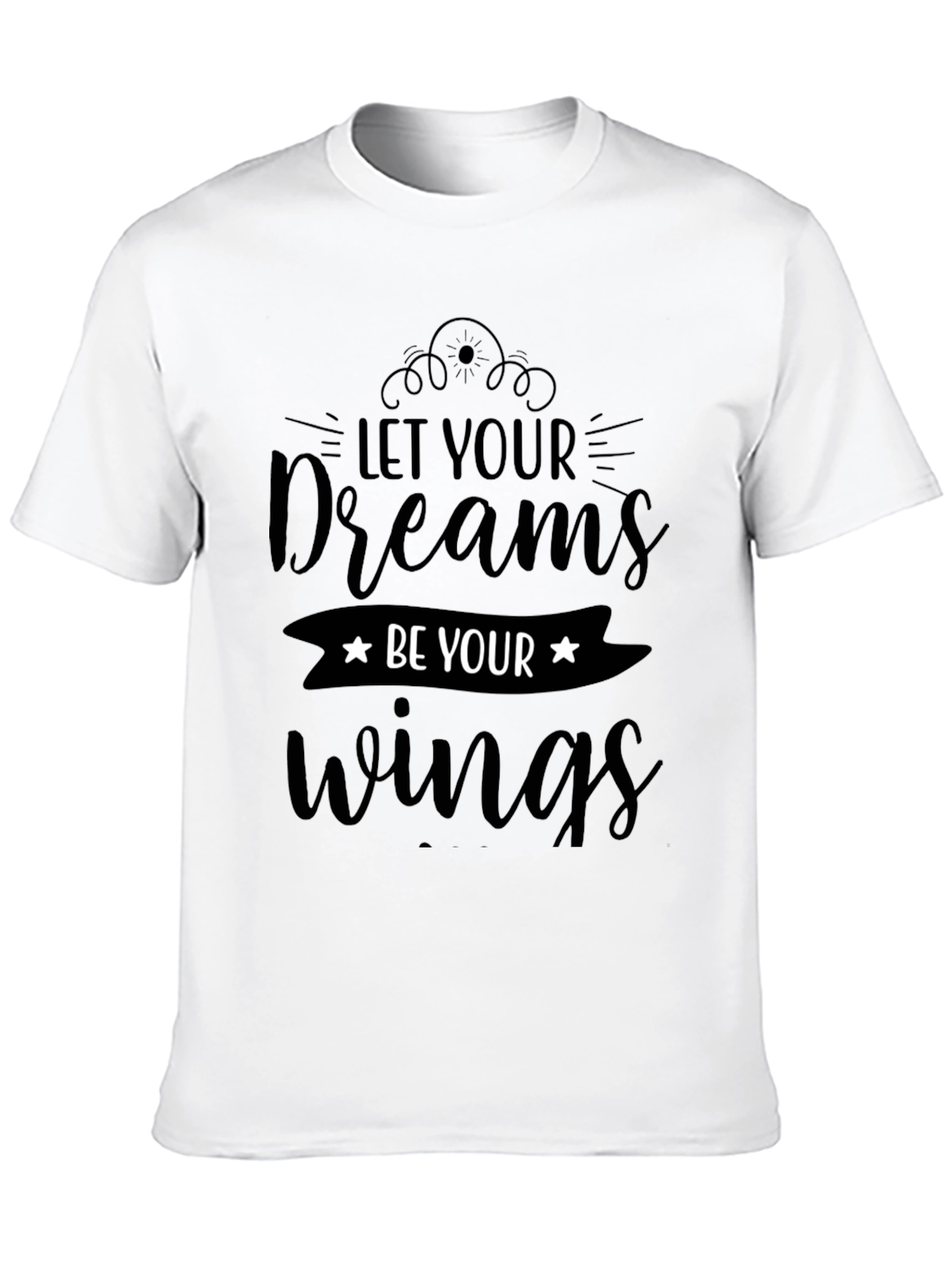Dream Wings Graphic Tee - Inspiring Black T-Shirt
