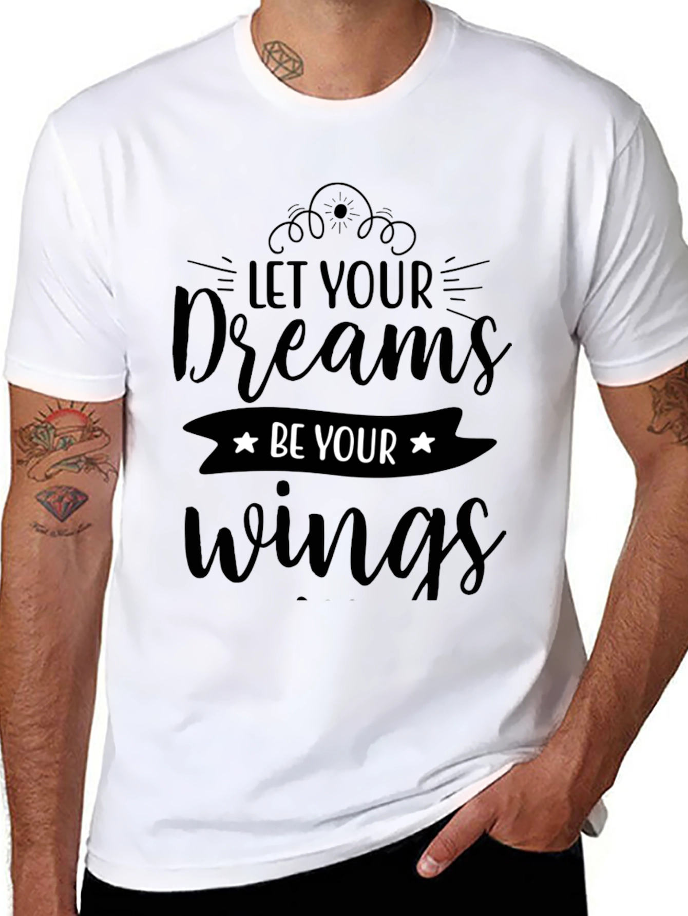 Dream Wings Graphic Tee - Inspiring Black T-Shirt