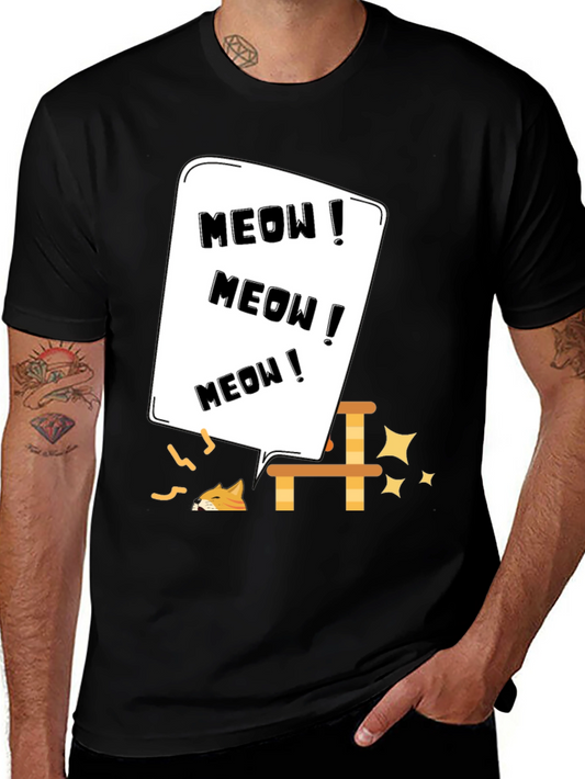 Meow Cat Lover T-Shirt Black