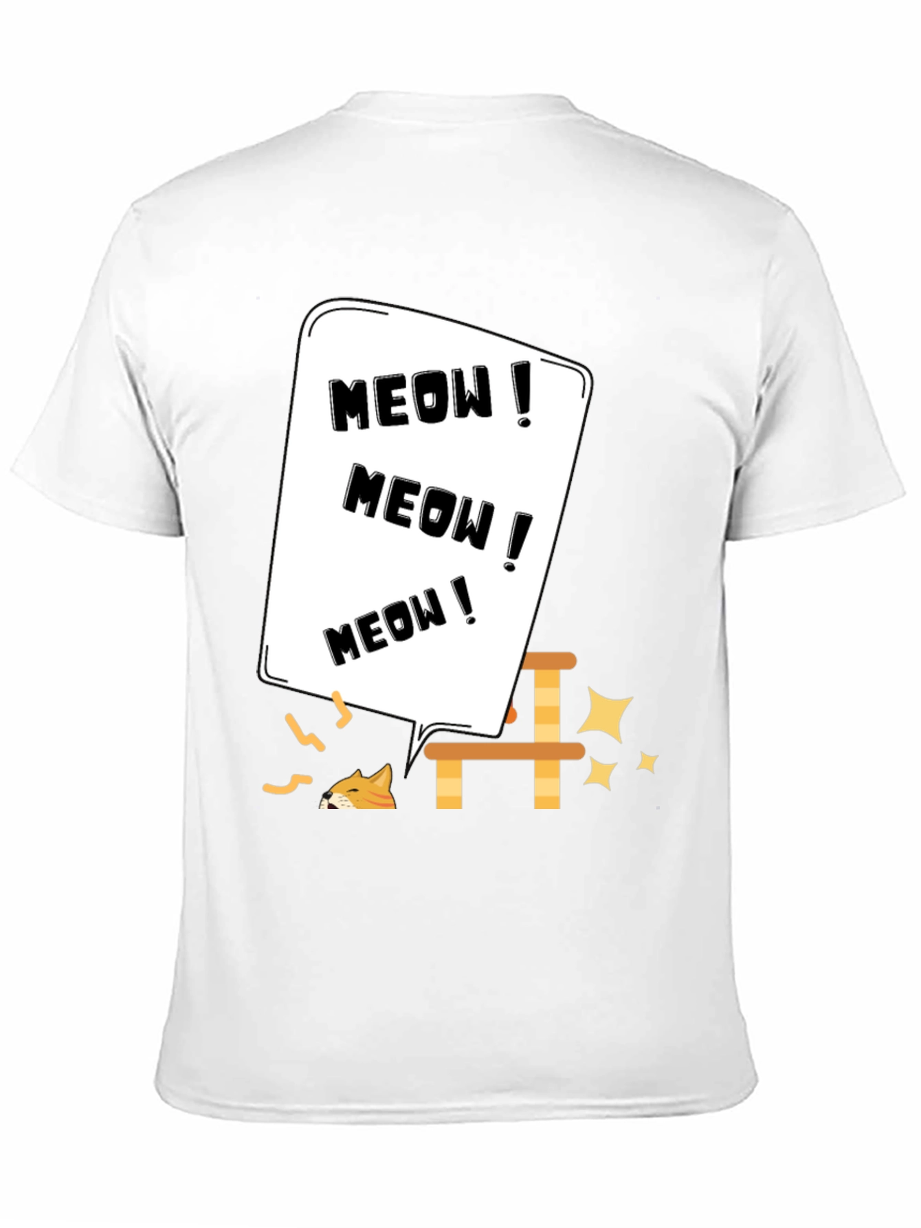 Meow Cat Lover T-Shirt Black