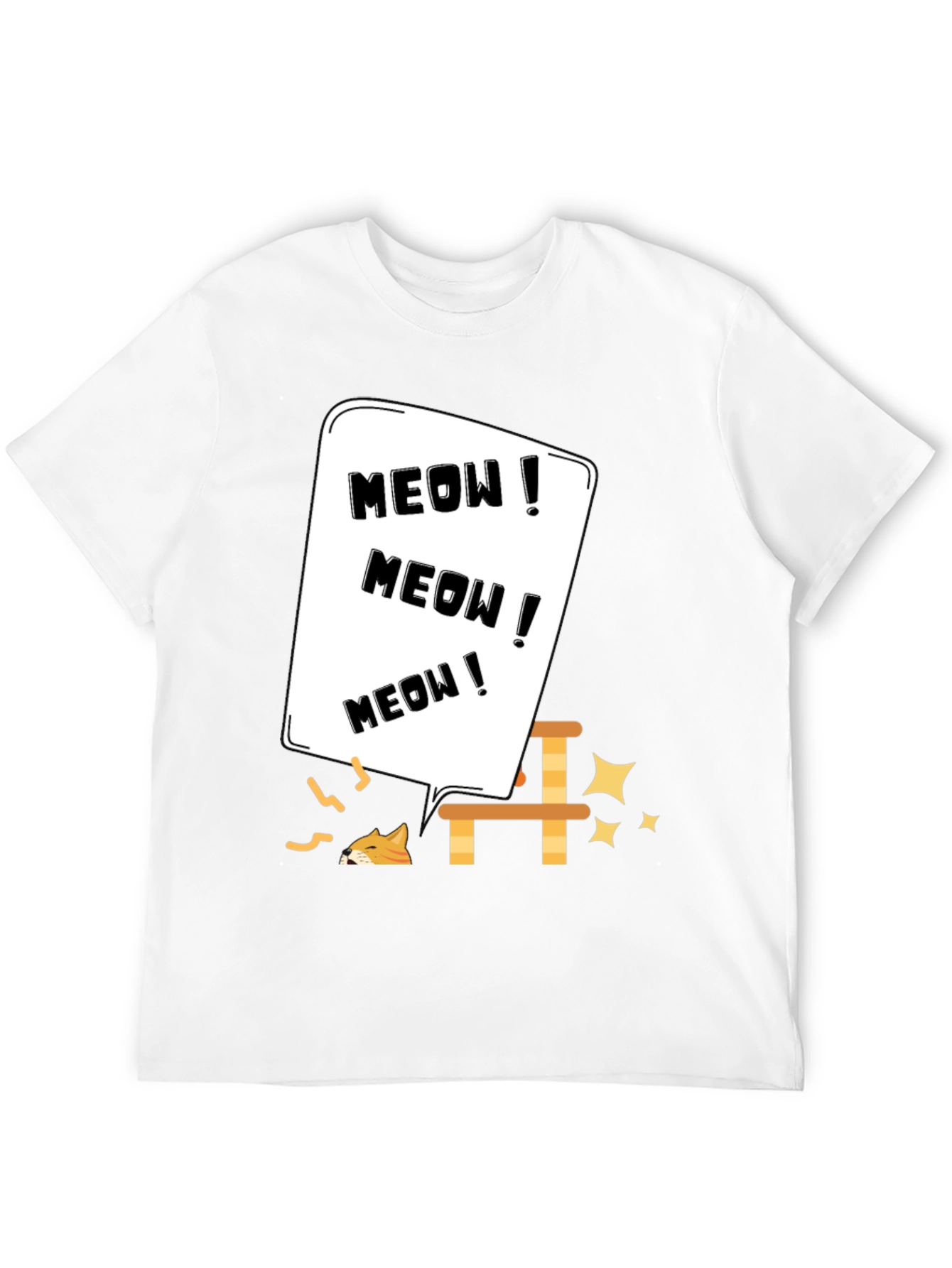 Meow Cat Lover T-Shirt Black