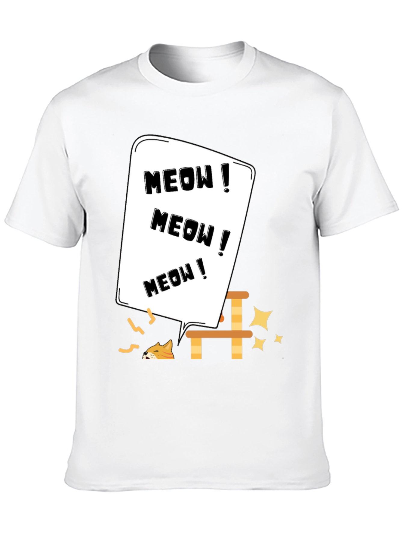 Meow Cat Lover T-Shirt Black