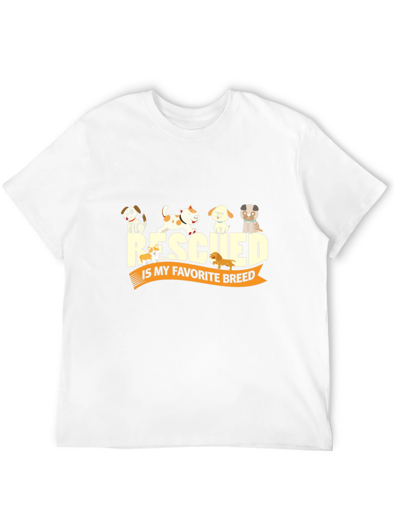 Rescued Is My Favorite Breed Black T-Shirt