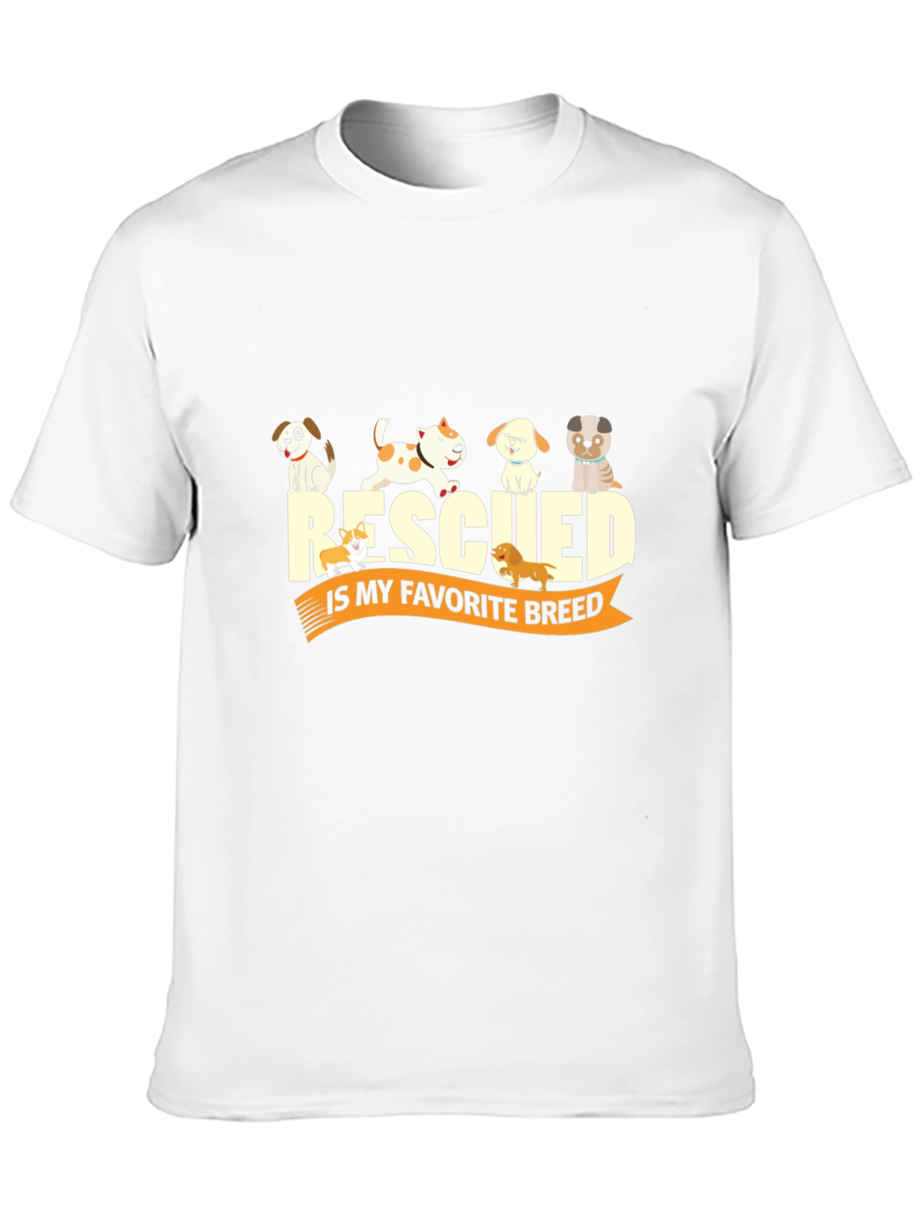 Rescued Is My Favorite Breed Black T-Shirt