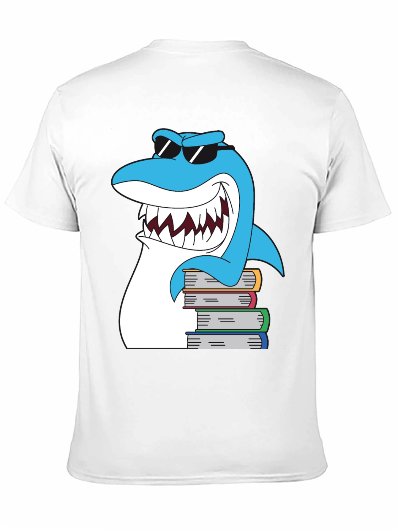Cool Shark Reads Books Graphic T-Shirt