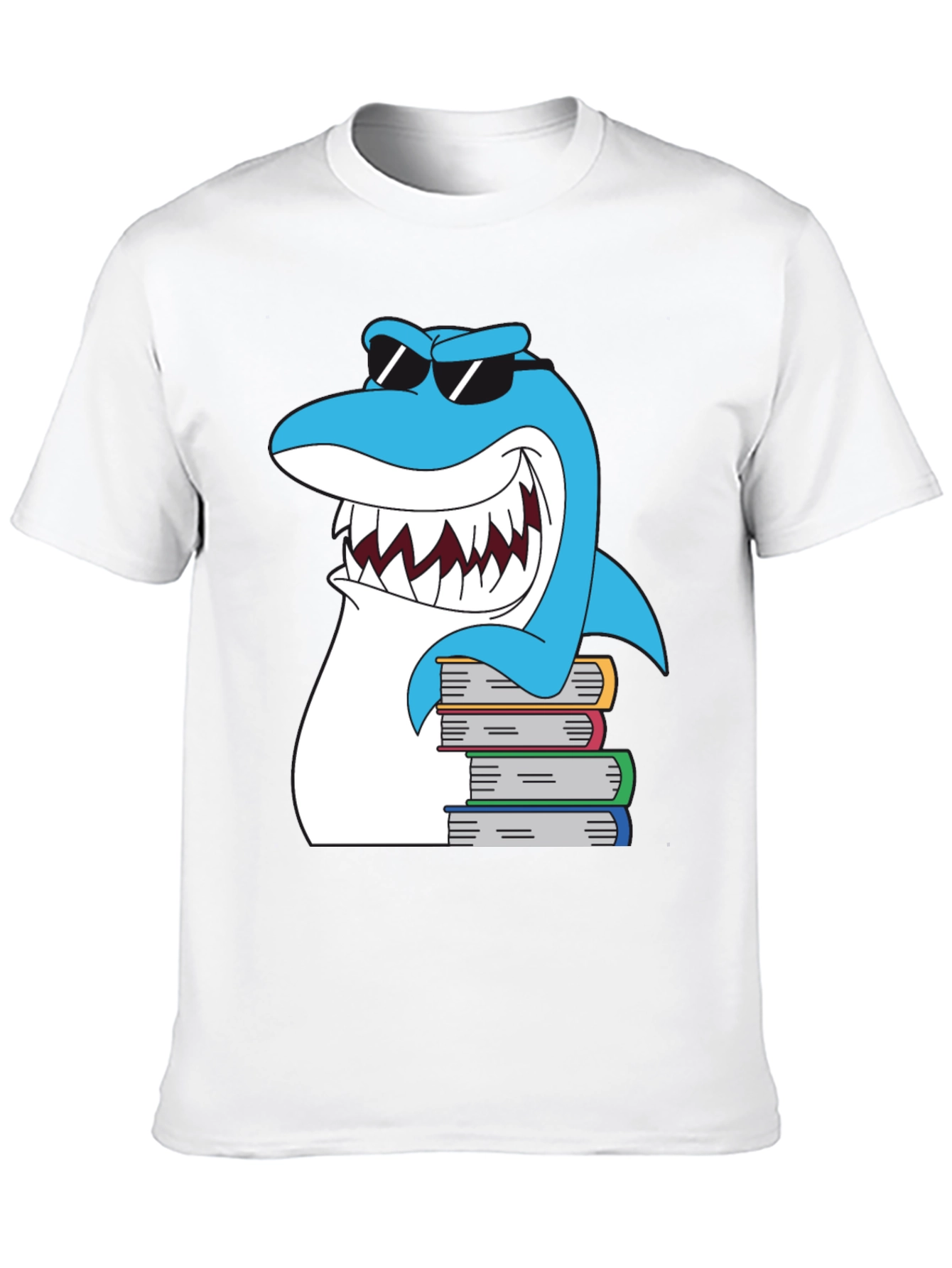 Cool Shark Reads Books Graphic T-Shirt