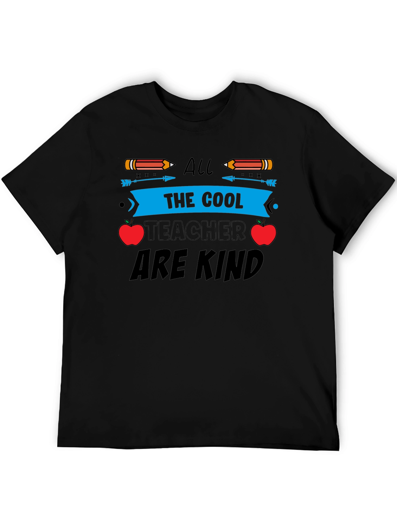 Cool Teacher Are Kind Black Graphic Tee