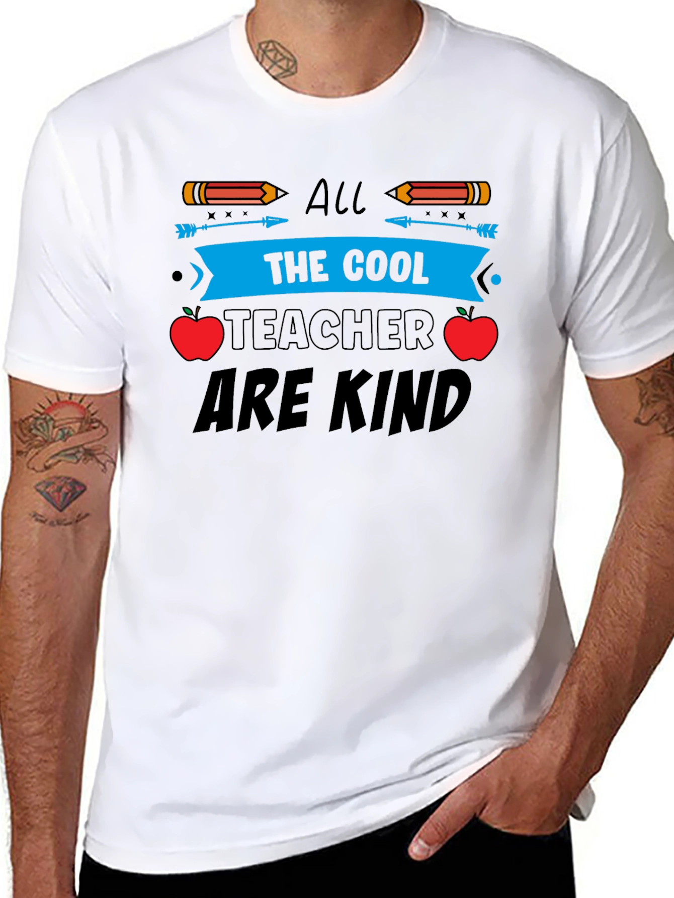 Cool Teacher Are Kind Black Graphic Tee