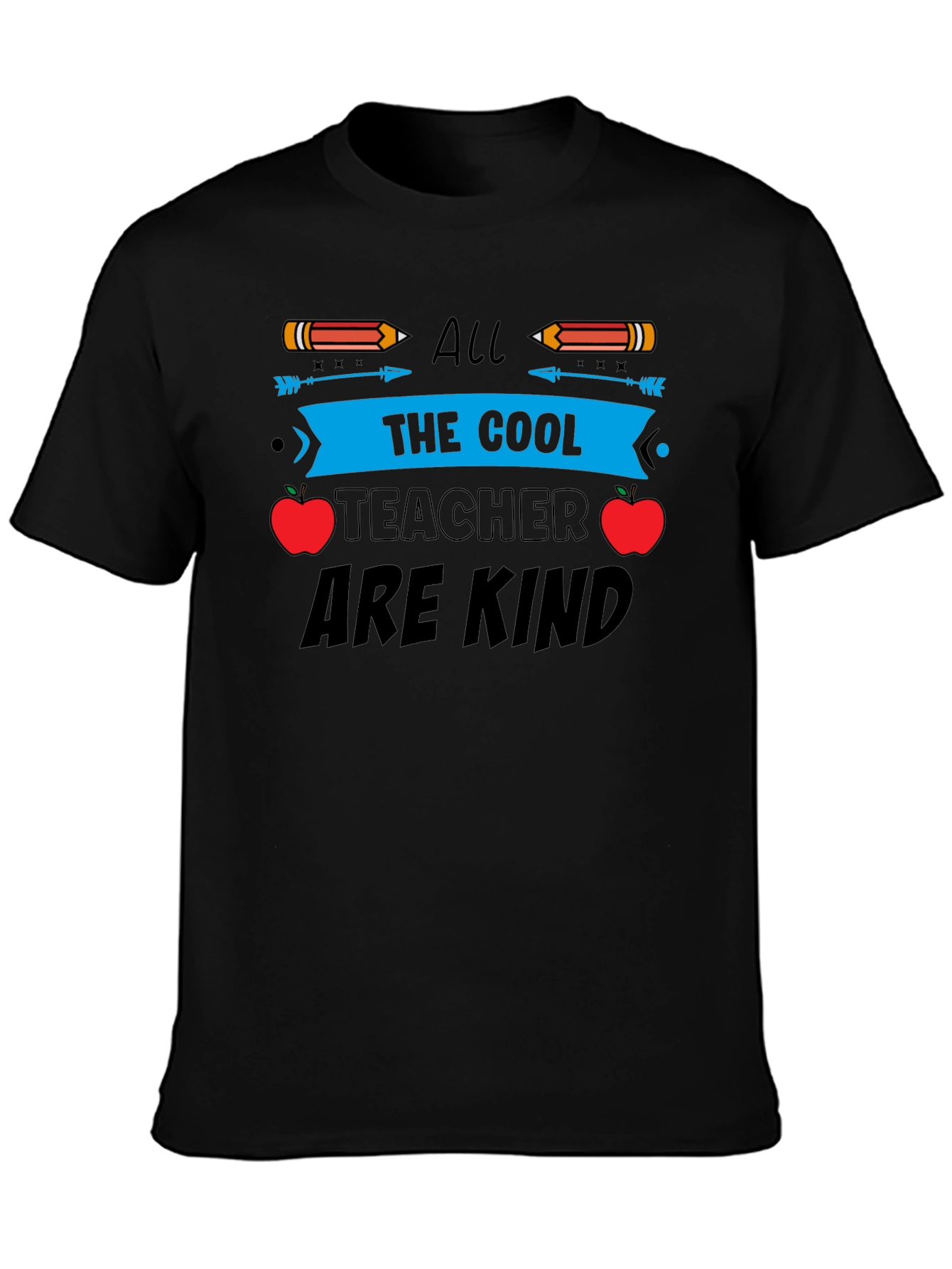 Cool Teacher Are Kind Black Graphic Tee